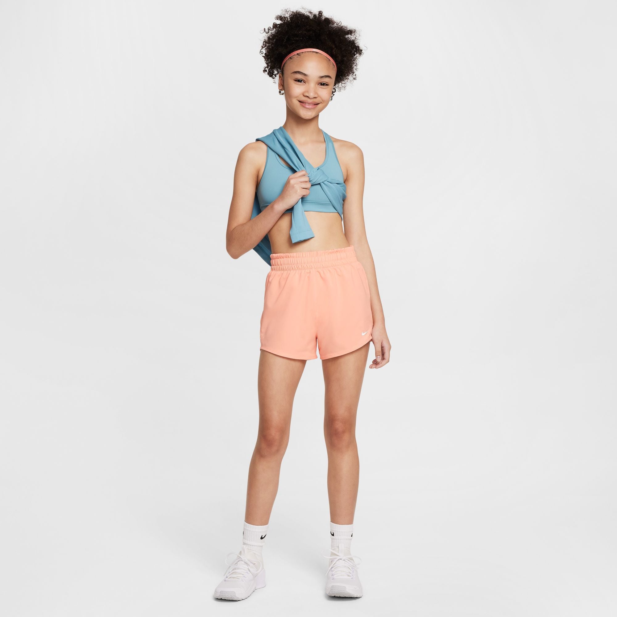 Nike Girls' Dri-FIT High Waisted Woven Shorts - Moisture-Wicking Athletic Shorts for Running, Yoga & Gym Workouts