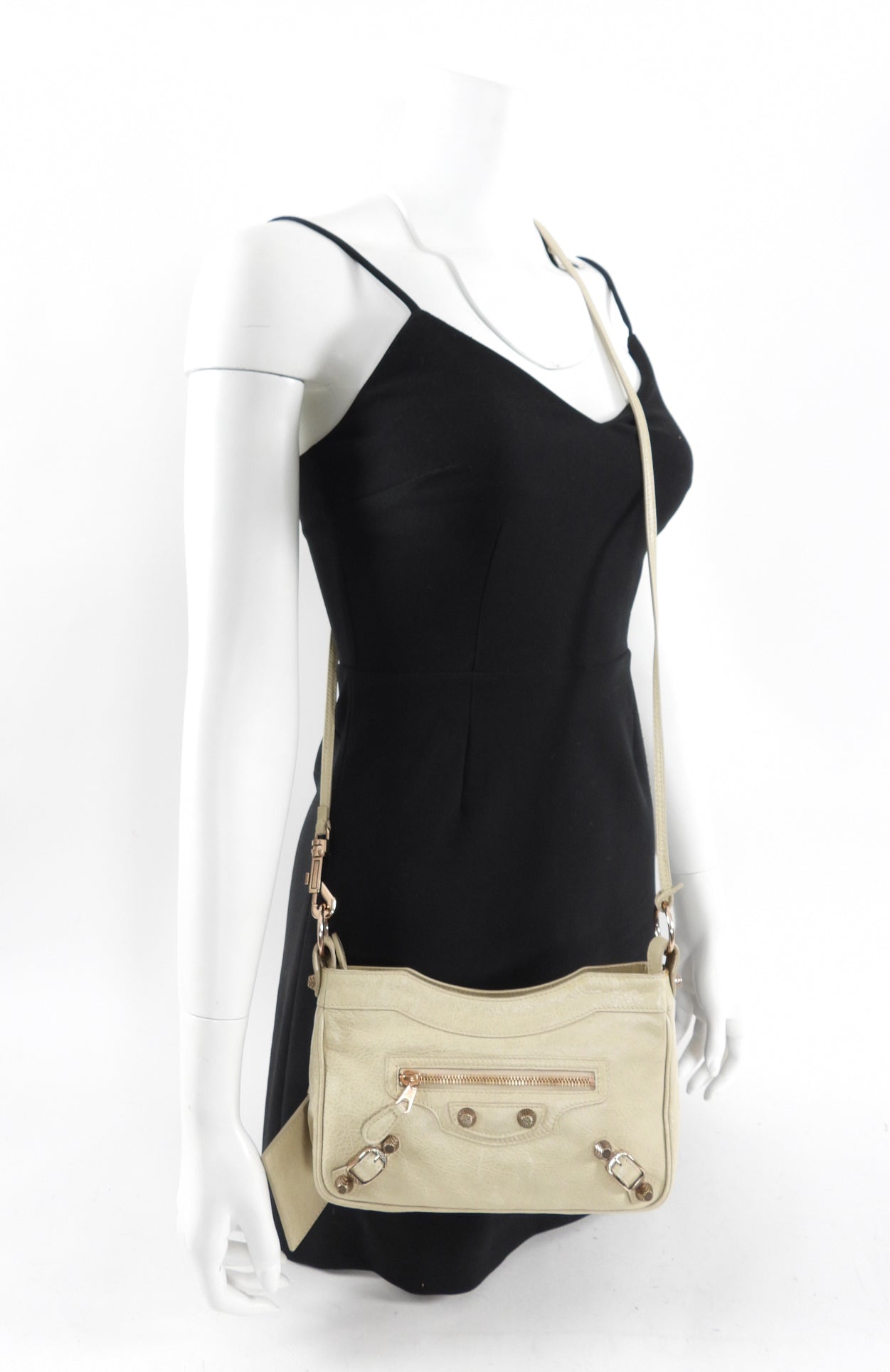 Balenciaga Beige Leather Crossbody Hip Bag for Women | Luxury Designer Shoulder Purse | Perfect for Casual Outings, Travel & Evening Events