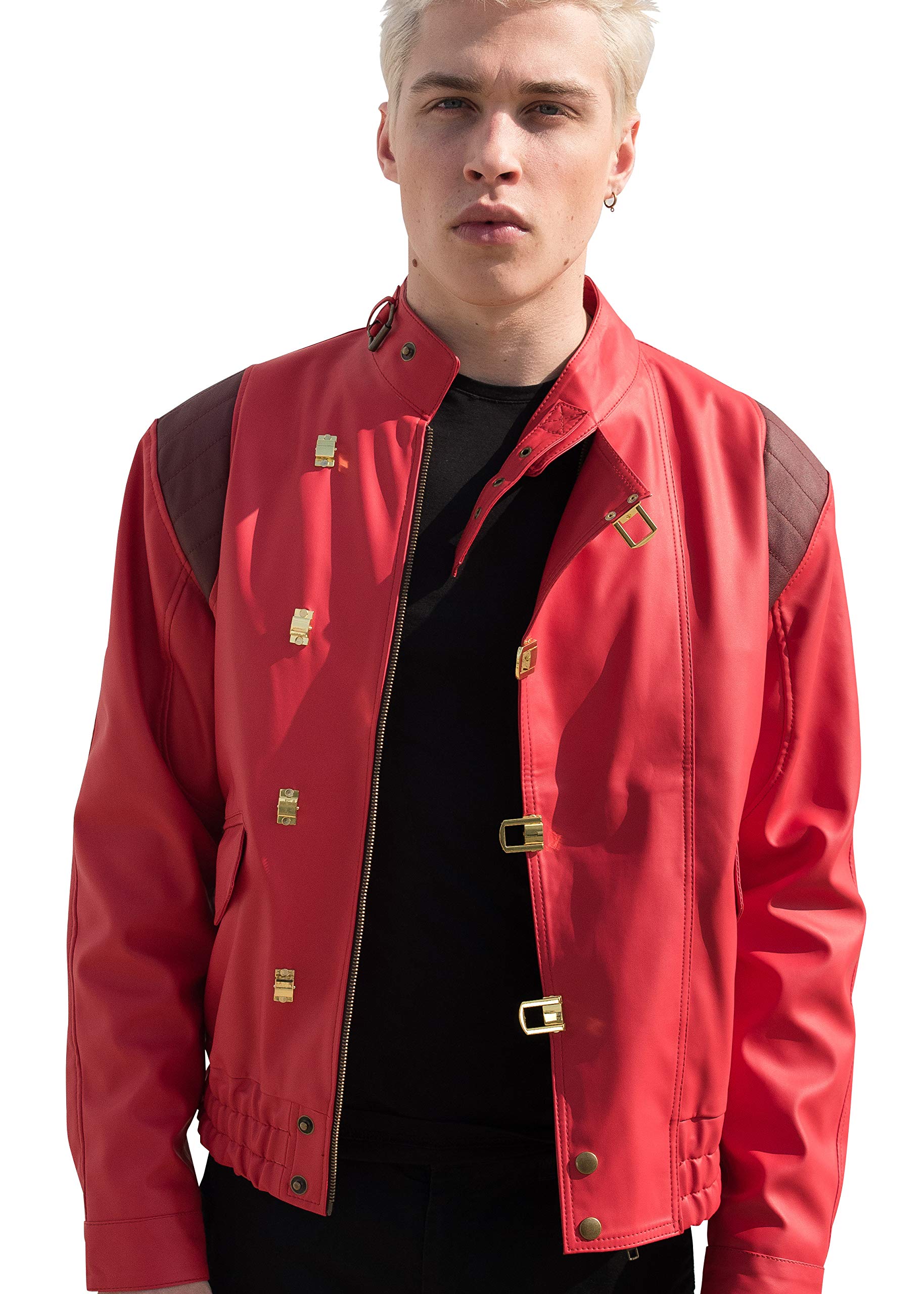 Akira Kaneda Red Motorcycle Leather Jacket for Men - Stylish Biker Jacket with Classic Design - Perfect for Riding, Cosplay, and Anime Fans