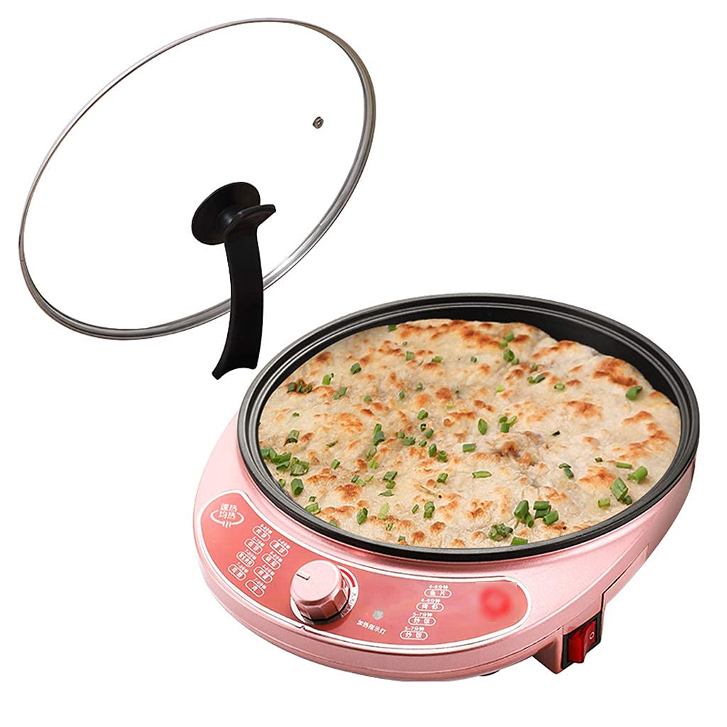 JJINPIXIU 1100W Electric Skillet - Nonstick Deep Fryer & Pancake Maker with Glass Lid, Multifunctional Electric Baking Pot for Cooking, Frying & Grilling - Perfect for Home Kitchen, Camping & Dorm Snacks