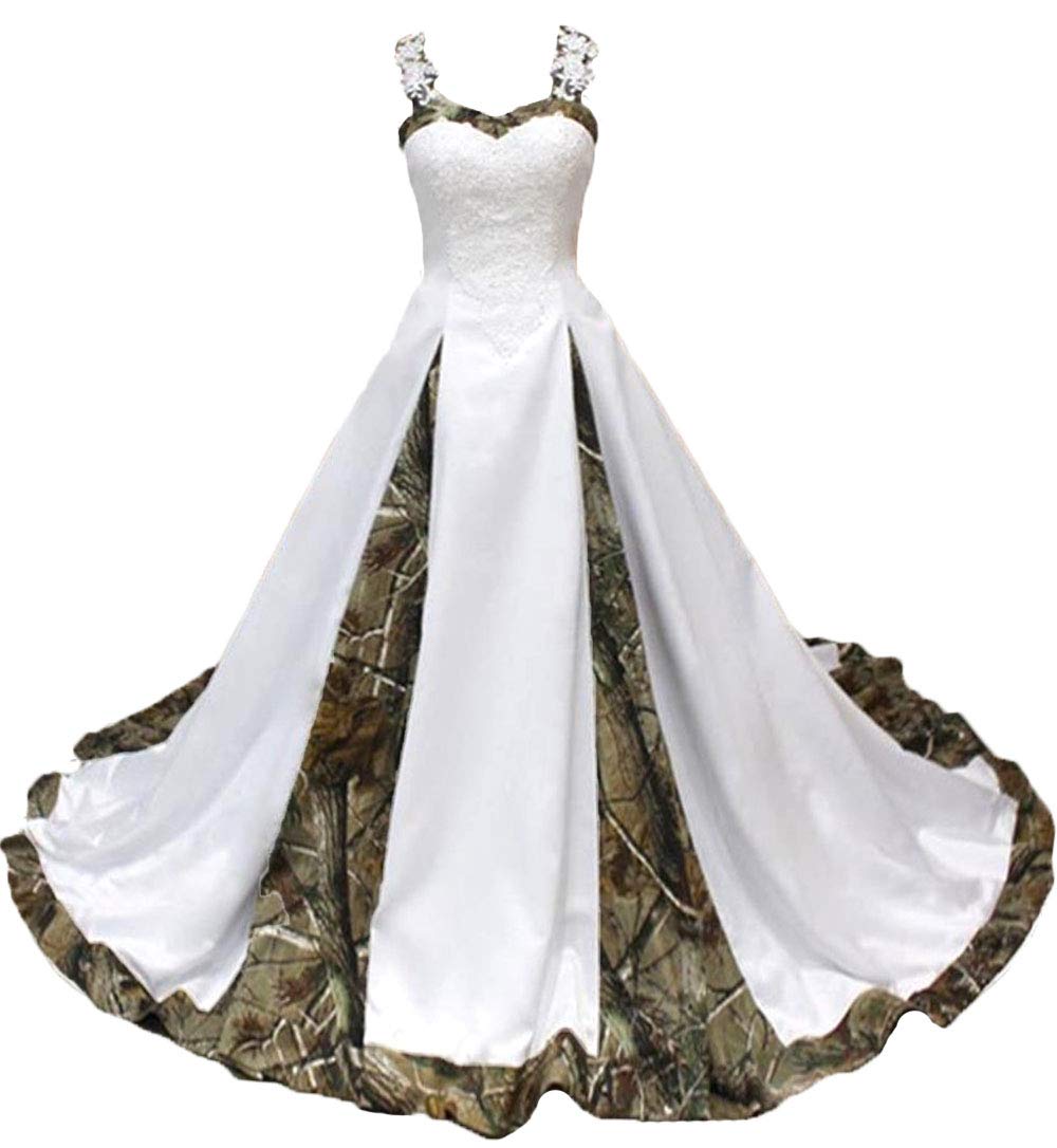 YJNXHN Women's Camo Wedding Dress for Bride - Plus Size Prom Party Bridal Gown - Perfect for Outdoor, Beach & Boho Themed Weddings