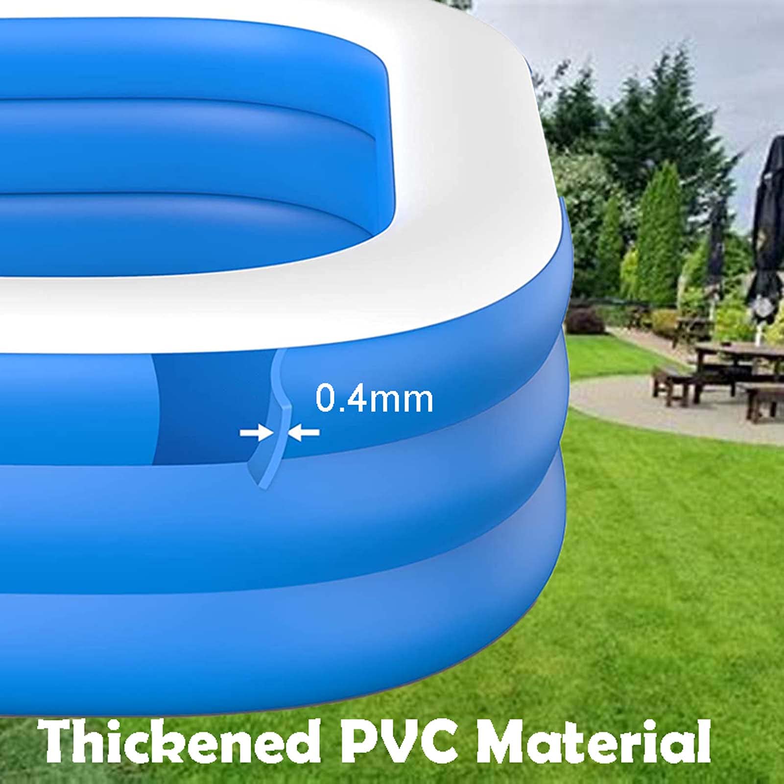 Best Inflatable Swimming Pool for Kids & Adults - 71x51x24 Inch Large Family Blow Up Pool, Thickened Durable Above Ground Kiddie Pool - Perfect for Backyard Fun, Summer Parties & Outdoor Relaxation