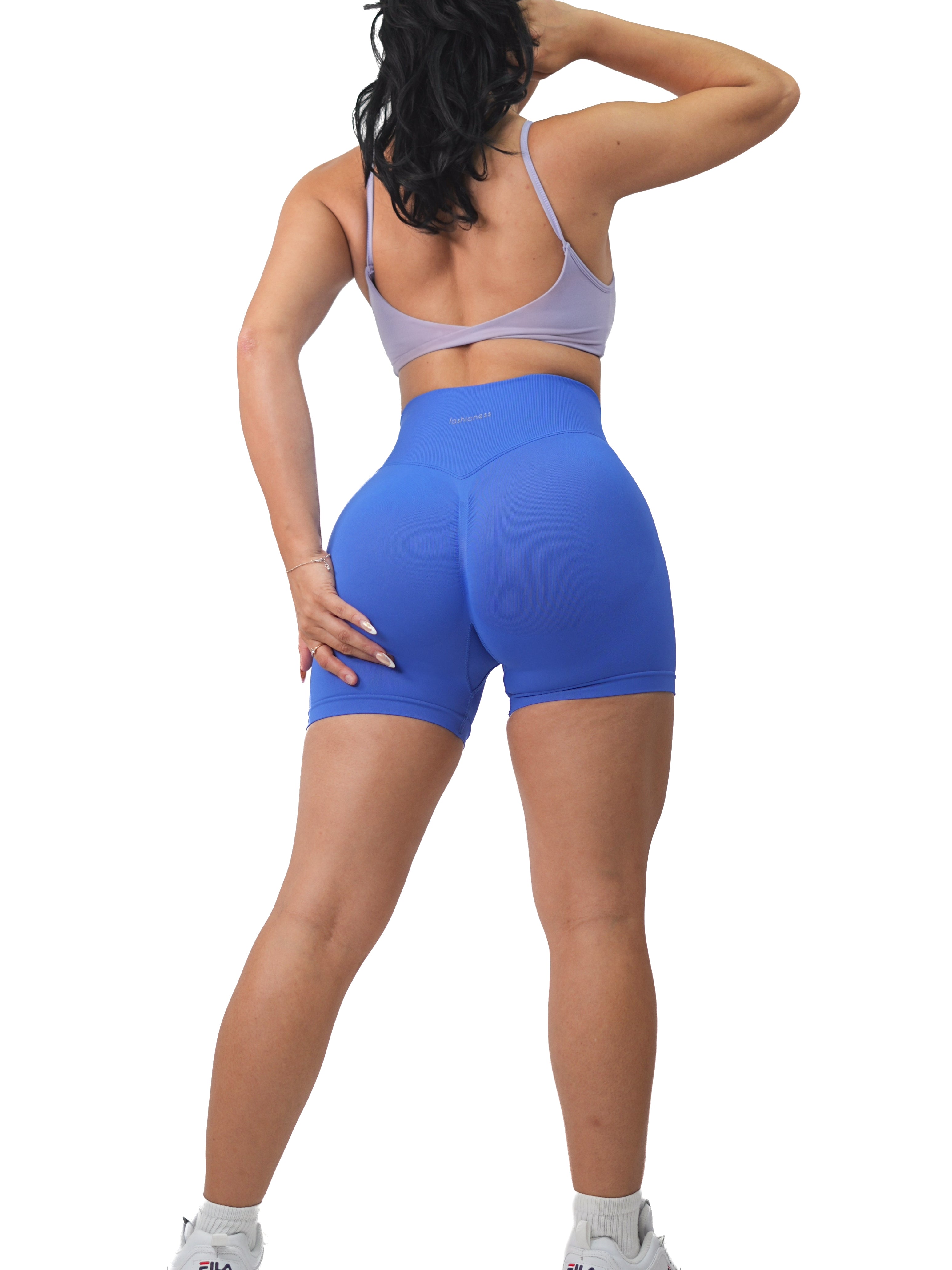 Seamless Booty Shorts for Women - Deep Blue High Waist Yoga Shorts - Perfect for Workout, Gym, Running & Lounge Wear