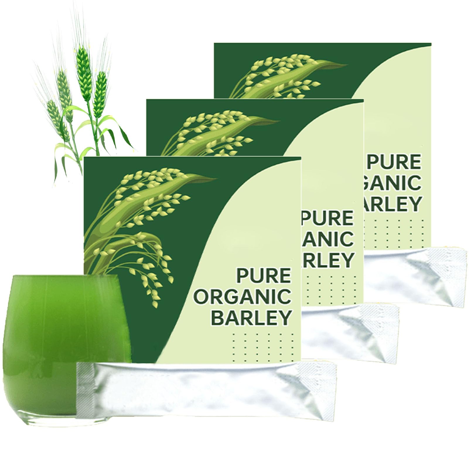 Naveta 100% Pure Organic Barley Grass Powder - 3 Pack | Superfood for Smoothies, Juices & Detox | USDA Certified, Vegan & Gluten-Free | Boosts Energy & Immunity | Perfect for Daily Wellness & Healthy Lifestyle