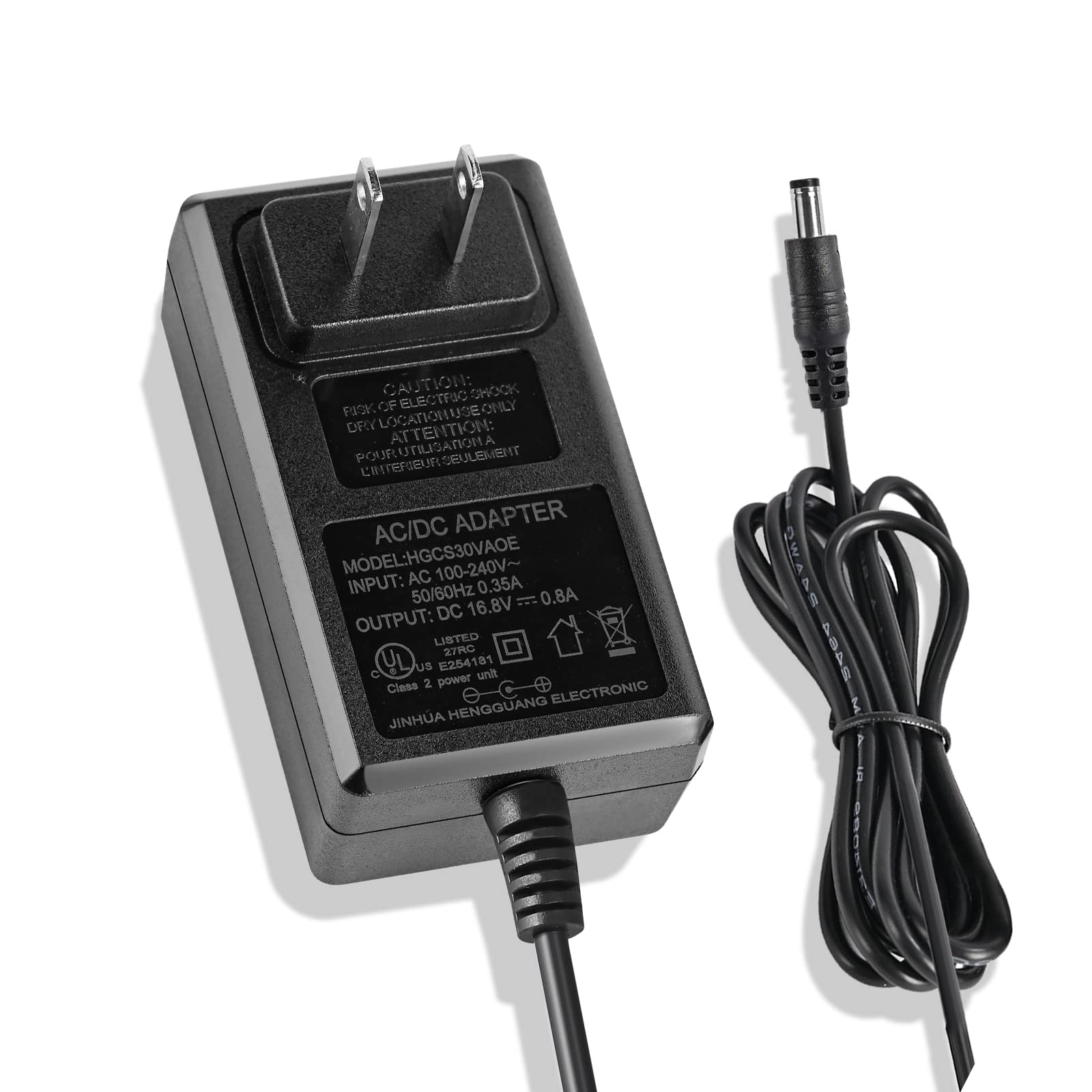 16.8V 0.8A Massage Gun Charger with AC/DC Adapter - Power Cord for Deep Tissue & Fascia Massage Guns - Perfect for Muscle Recovery, Pain Relief & Sports Therapy at Home/Gym