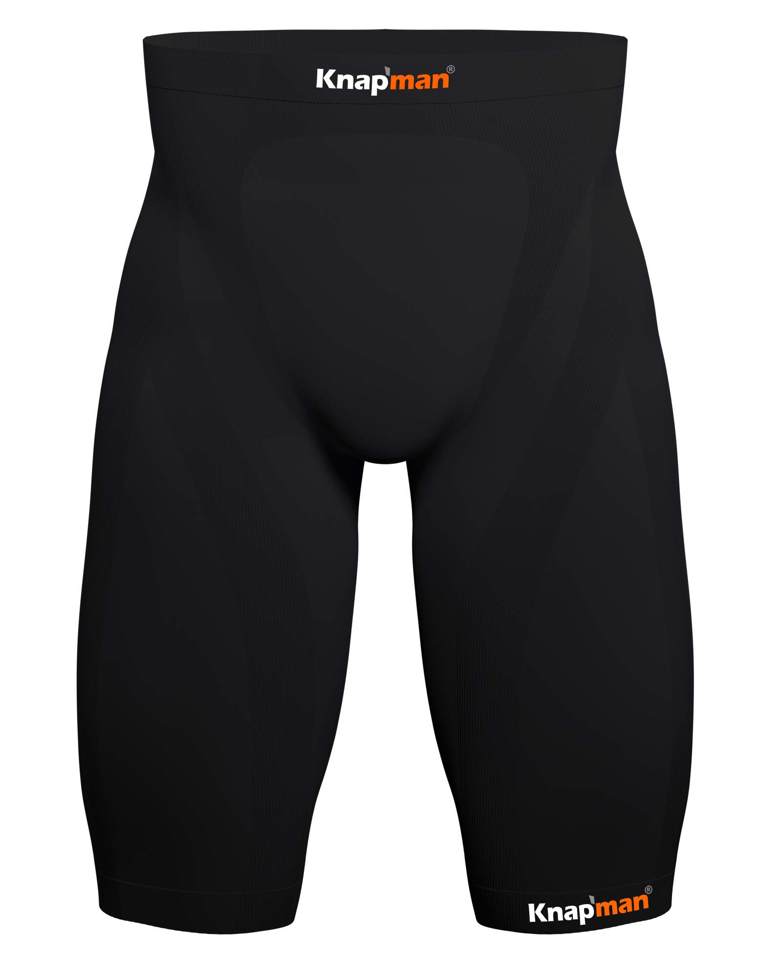 Knap'man Zoned Compression Shorts for Men - 45% Spandex US Pro Edition (Black) | Workout, Running & Gym Performance Shorts