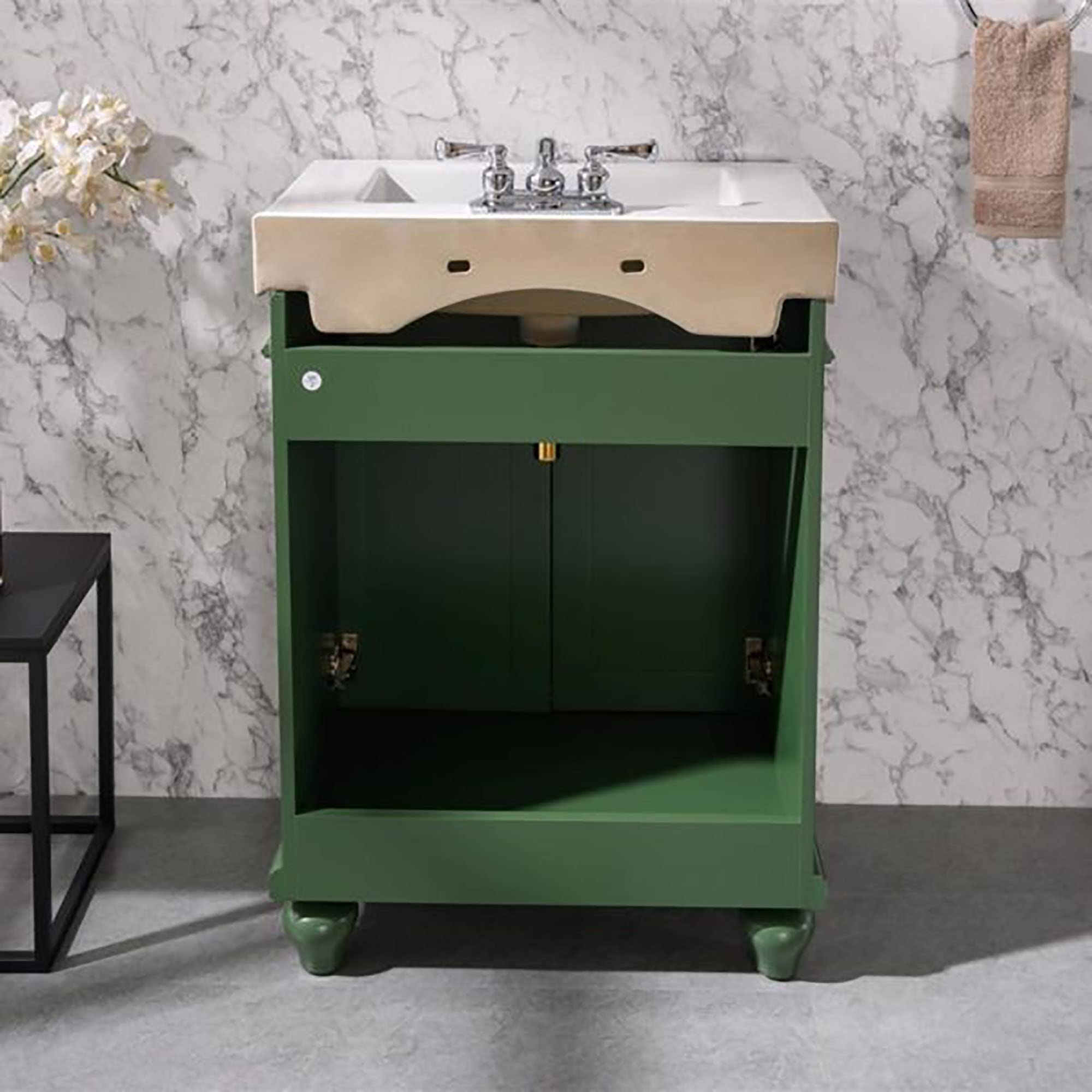 Legion Furniture 24-inch Bathroom Vanity with Vogue Green Sink - Modern Space-Saving Design for Small Bathrooms, Powder Rooms & Apartments