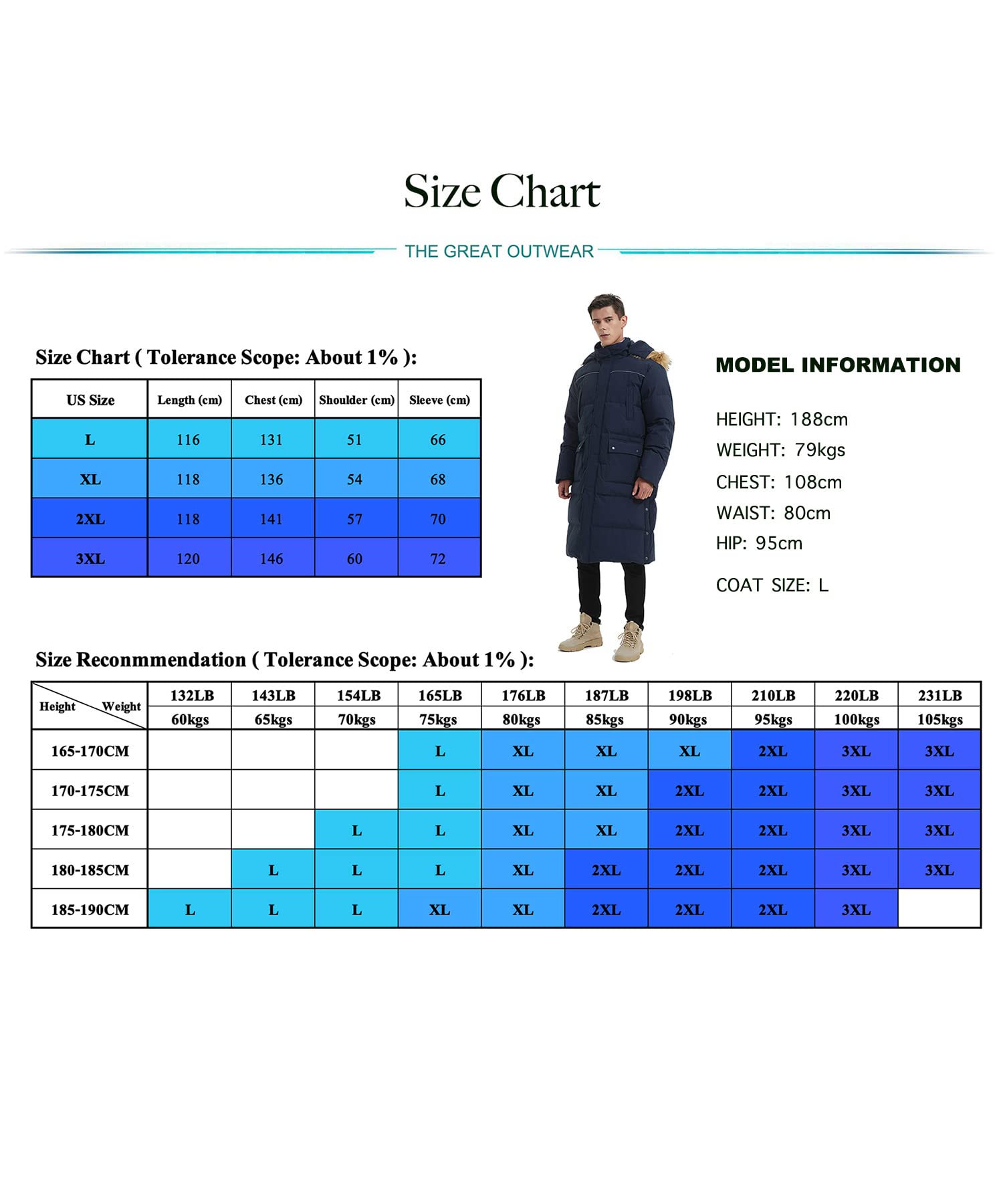 Men's Long Down Coat - Thickened Winter Puffer Jacket, Maxi Length Down Parka in Navy Blue | Warm & Stylish for Cold Weather, Outdoor Activities & Daily Wear
