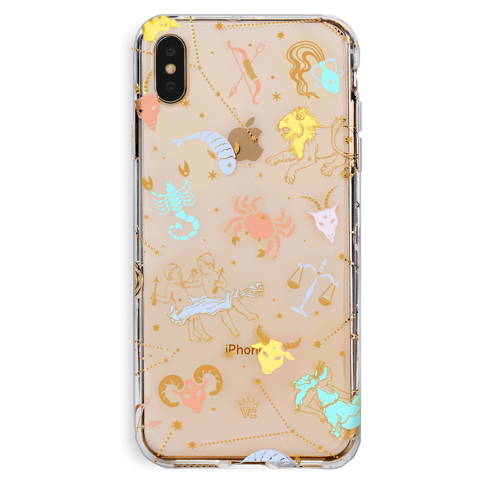 Zodiac Sign Clear iPhone Case - Slim Protective Cover for iPhone 12/13/14/15 Pro Max - Perfect for Daily Use, Work & Travel