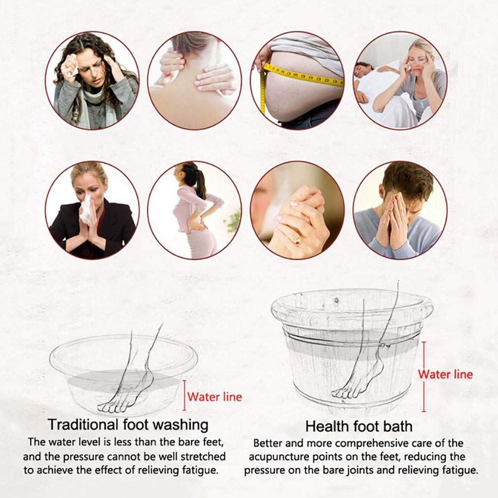 Premium Solid Wood Foot Bath Massager Tub - Natural Wooden Foot Spa Bucket for Relaxation & Detox - Perfect for Home Spa, Aromatherapy & Stress Relief