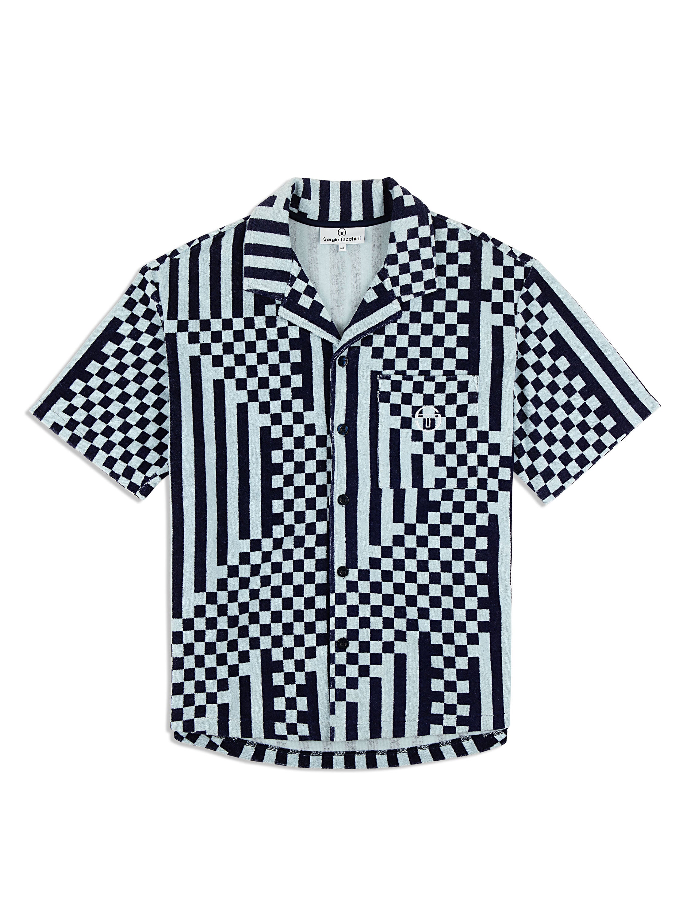 Men's Terry Cabana Shirt in Maritime Blue | Lightweight Beach Cover-Up | Perfect for Poolside, Vacation & Summer Outings