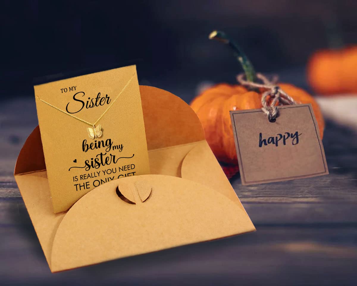 Best Sister Necklace for Women - Unique Sister Gift Set with Wish Card | Perfect for Christmas, Birthday, Graduation | Matching Best Friend Jewelry for Special Occasions