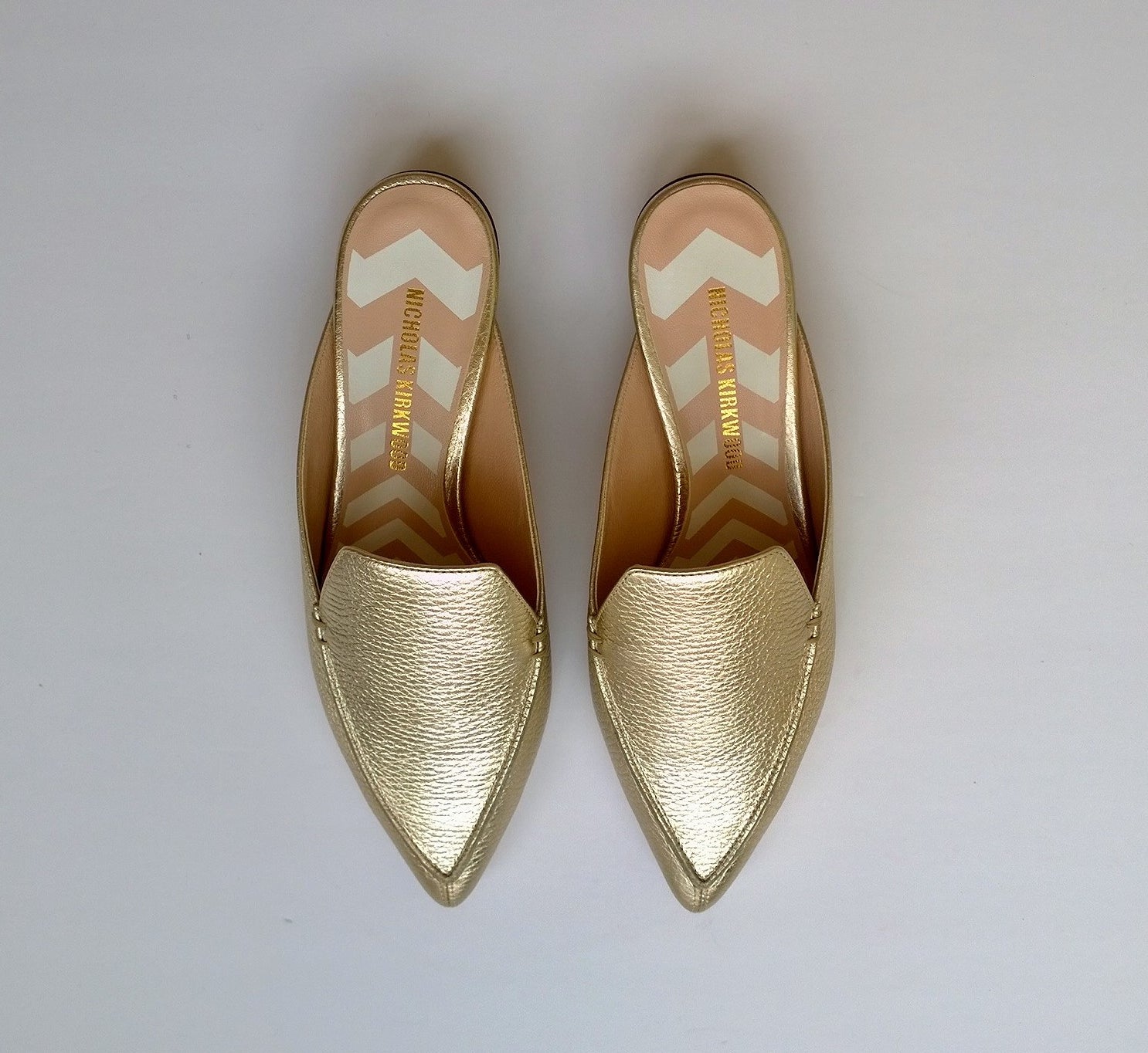 Nicholas Kirkwood Beya Loafers - Women's Metallic Gold Leather Slip-On Flats - New in Box - Perfect for Casual Wear, Office & Evening Outings