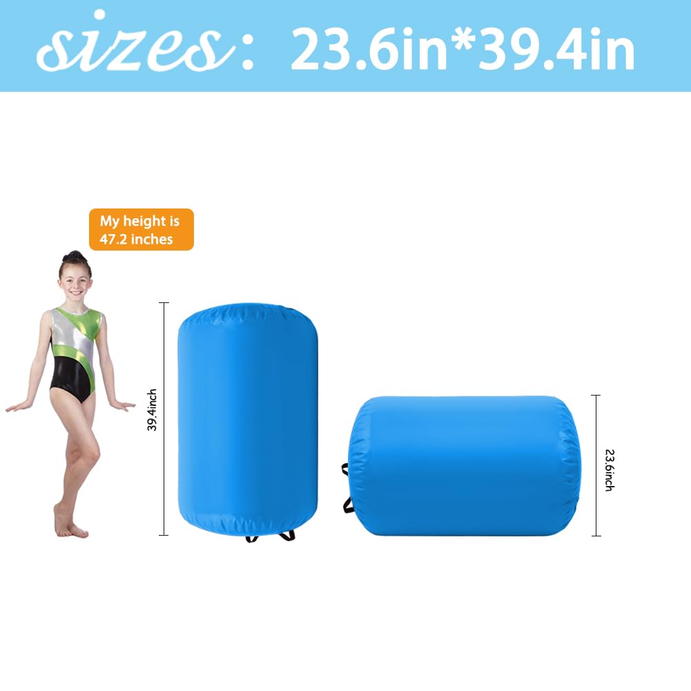 Inflatable Air Tumbling Mat with Electric Pump - Gymnastics Barrel Roller for Home Gym, Cheerleading & Yoga Practice | Perfect for Kids Training, Fitness Exercises & Indoor Sports Activities