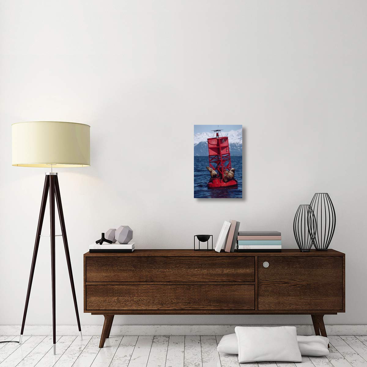 Exxon Valdez Oil Spill Canvas Art - Oil Stained Steller's Sea Lions in Prince William Sound, Alaska - 16x24 Inch Wall Decor for Ocean Conservation Awareness & Coastal Home Decor