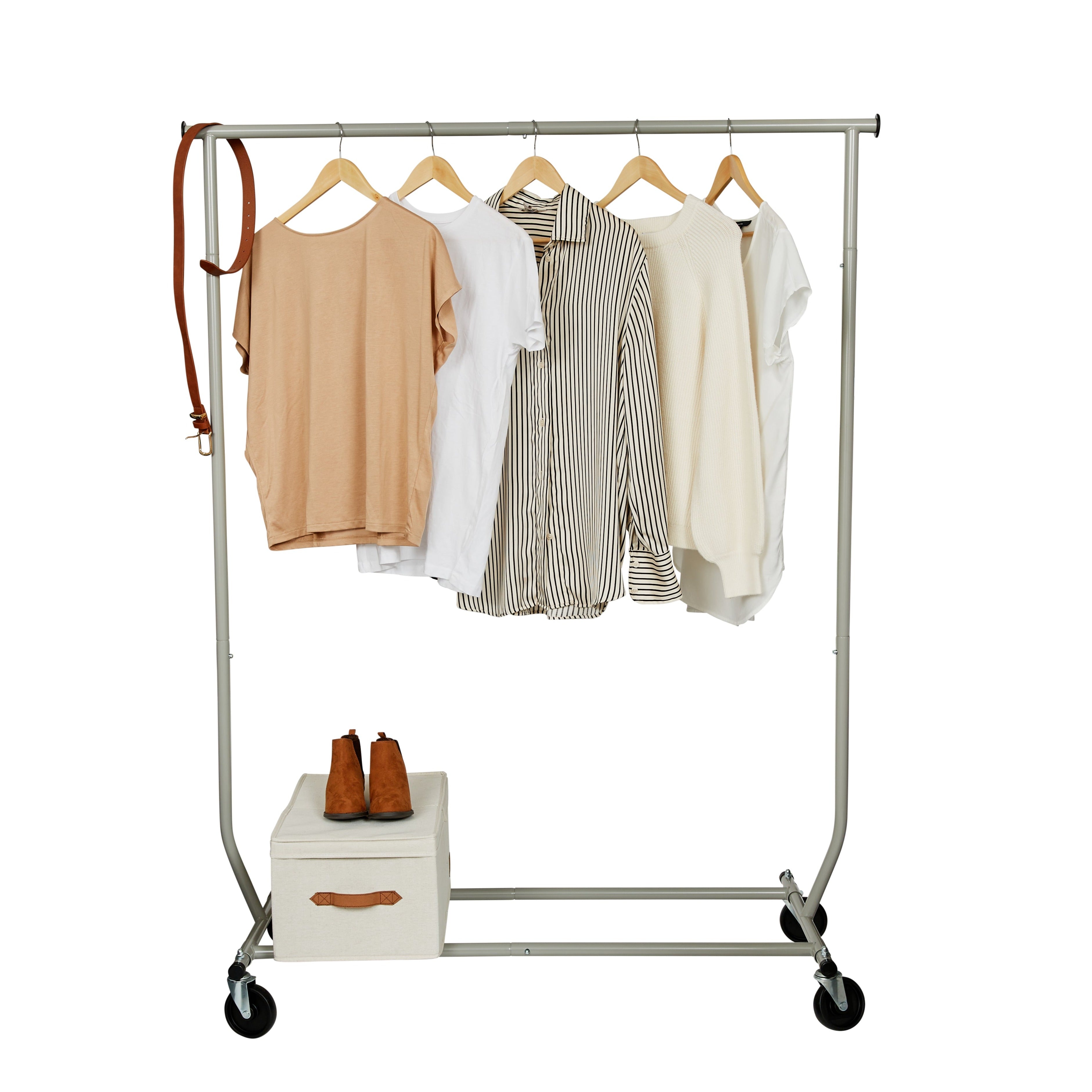 Heavy Duty Garment Rack with Wheels - Extra Sturdy Clothes Hanging Rack for Commercial Use, Large Capacity Clothing Rack for Retail Stores, Boutiques, and Home Organization