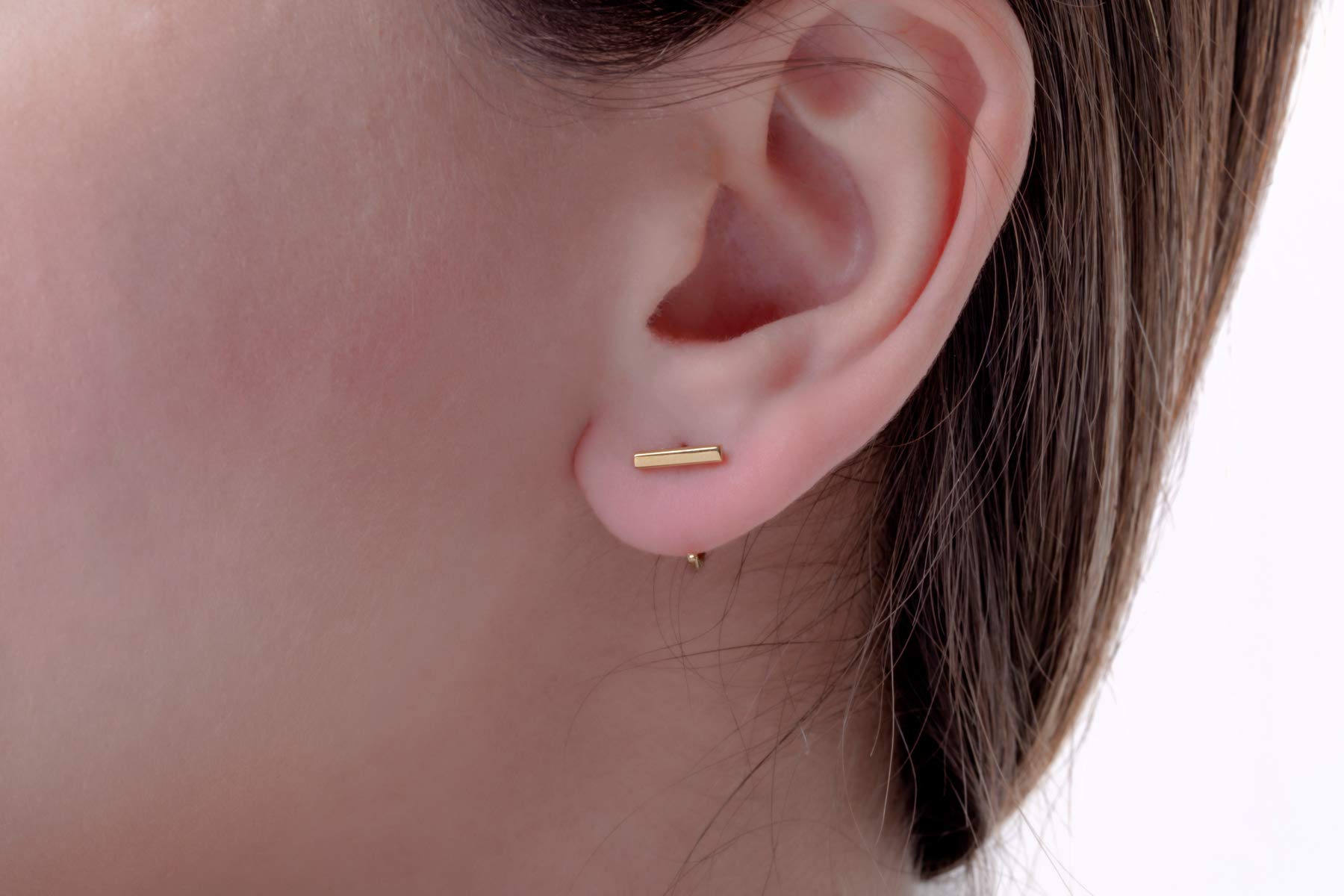 Unique Open Hoop Earrings for Women | Solid Gold 9K, 14K & 18K Bar Earrings | Handmade Gold Hoop Earrings | Best Friend Gift for Her | Perfect for Everyday Wear, Date Nights & Special Occasions