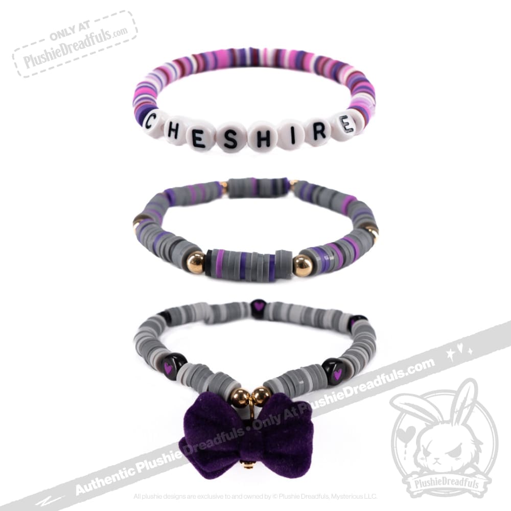 Victorian McGee's Alice in Wonderland Cheshire Cat Stacking Friendship Bracelets Set - Perfect for Gifts, Best Friend Matching Jewelry & Disney-Themed Accessories