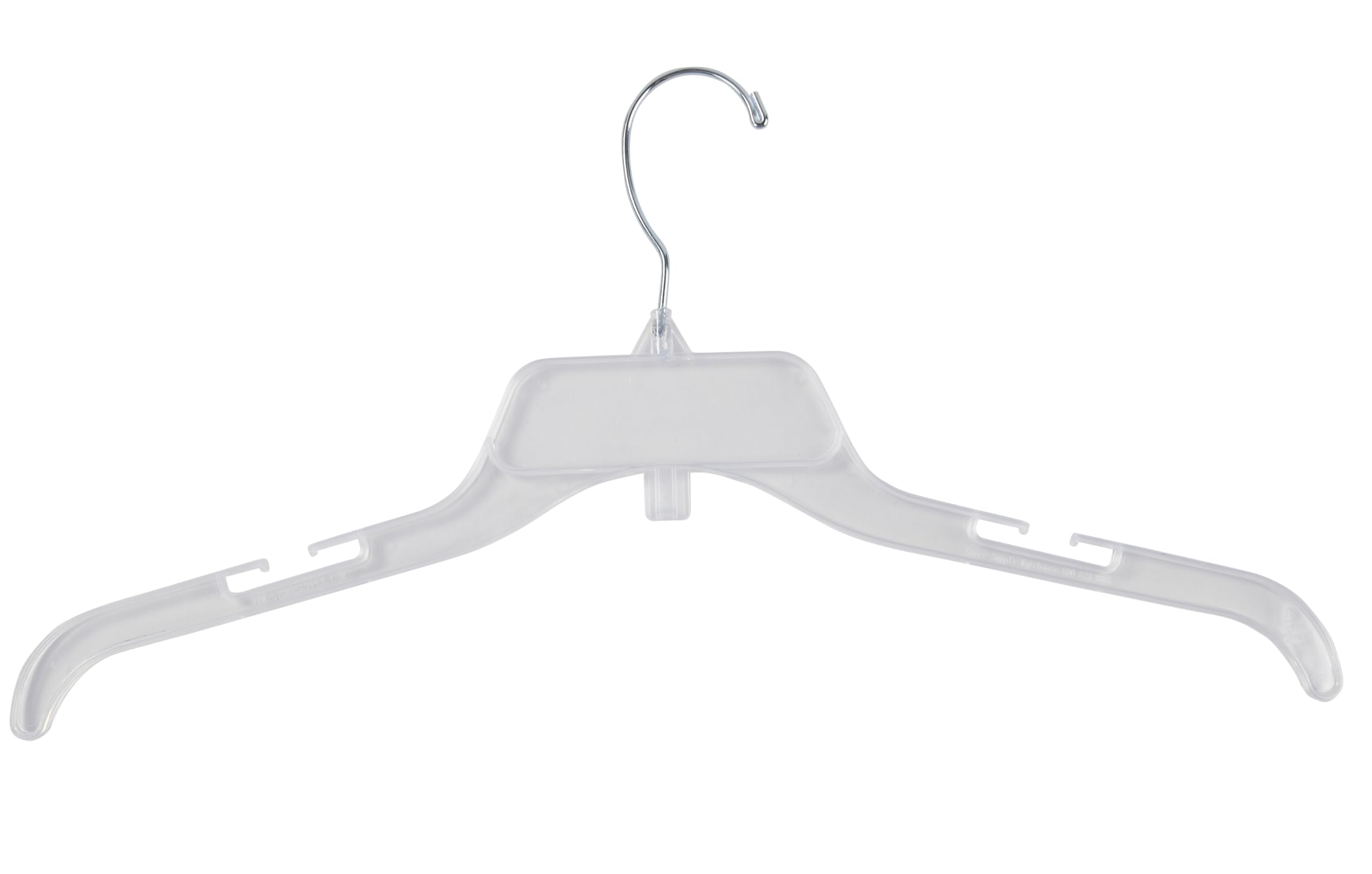 SSWBasics 17 Inch Clear Plastic Hangers - Break-Resistant, Durable & Transparent Garment Hangers (100-Pack) - Perfect for Closet Organization, Retail Stores & Laundry Use