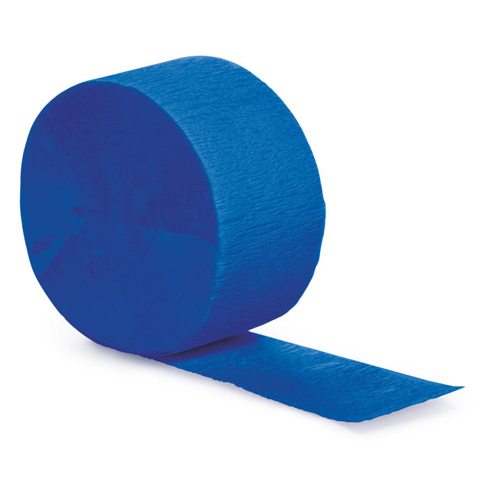 12-Piece Bulk Cobalt Blue Crepe Streamer Roll - 81 Feet Long Party Decorations for Birthdays, Weddings & Celebrations