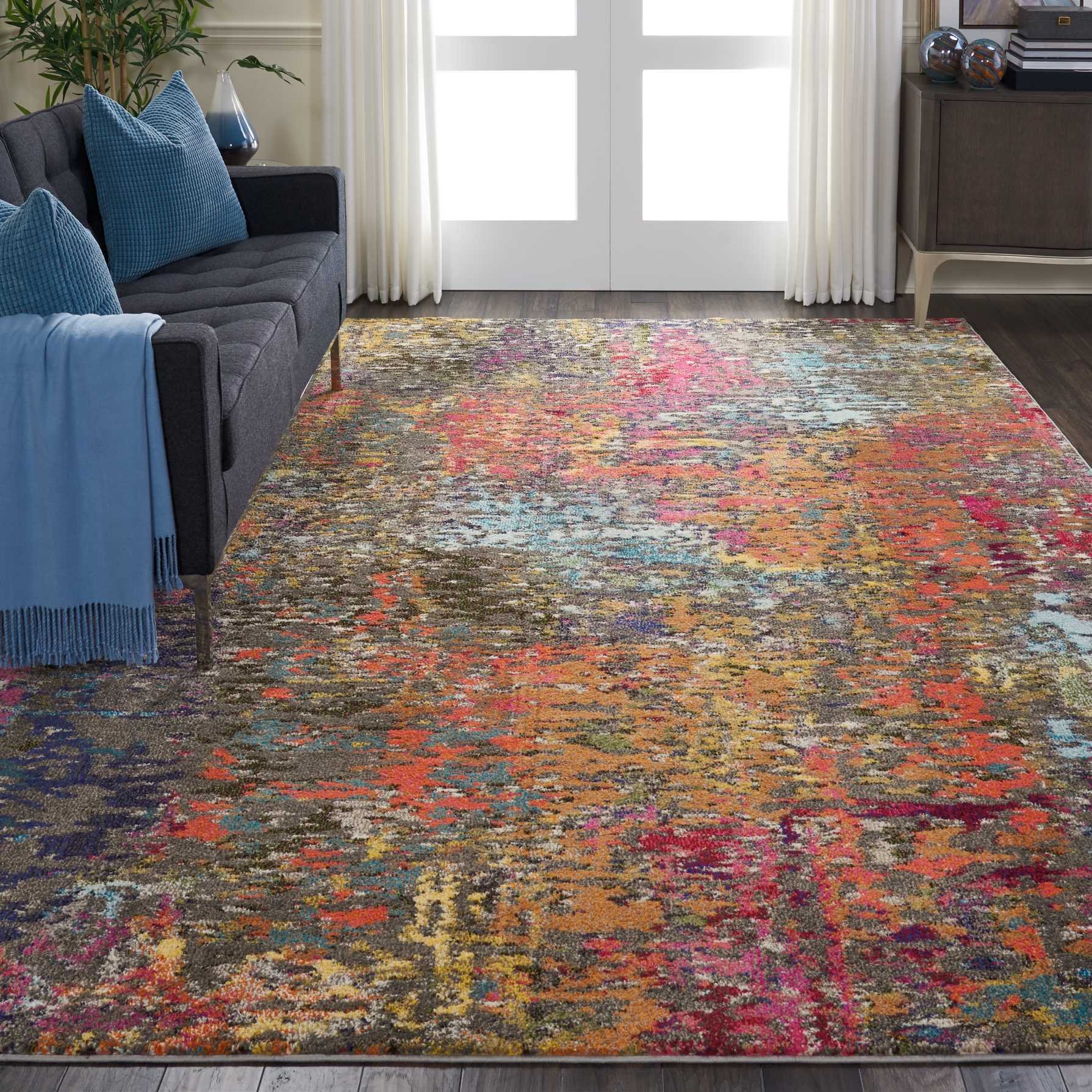 Nourison Celestial Multicolor Sunset Vintage Abstract Area Rug 7'10