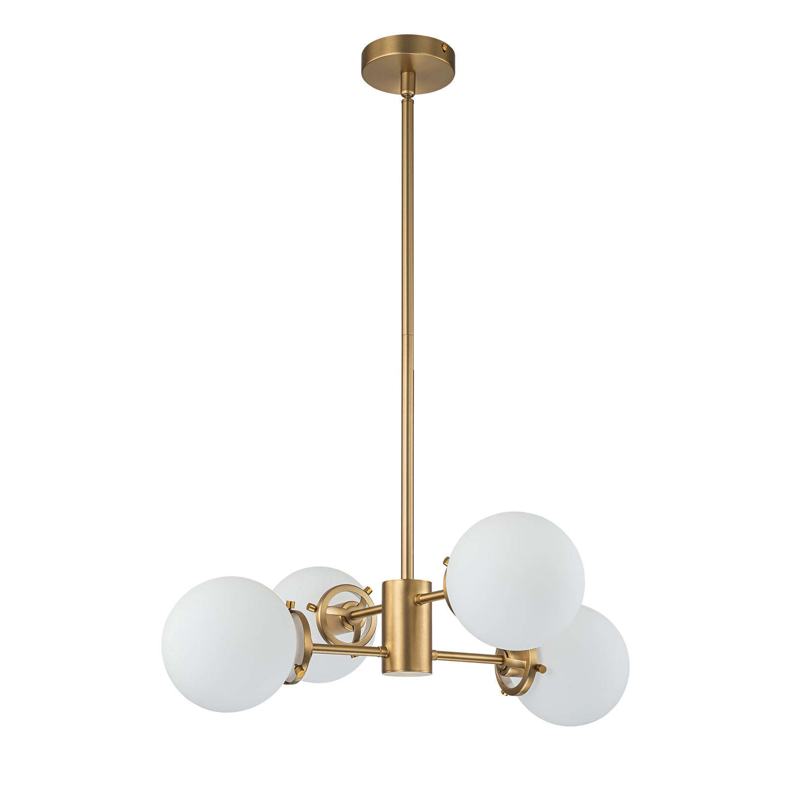 Glowlings 4-Light Modern Opal Glass Sputnik Chandelier - Stylish Ceiling Lighting Fixture for Living Room, Dining Room, Bedroom & Office Decor