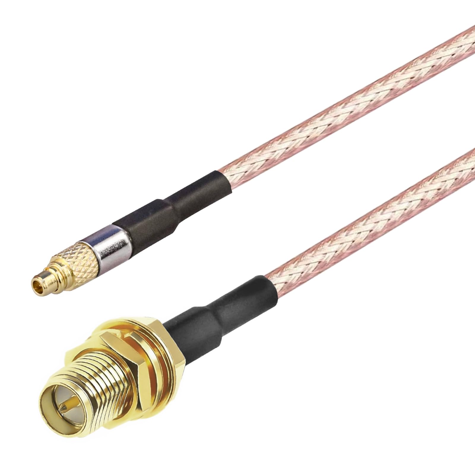 Oiyagai 2-Pack RG316 RF Coaxial Jumper Cable - RP-SMA Female to MMCX Male with Pin (1m/39.3