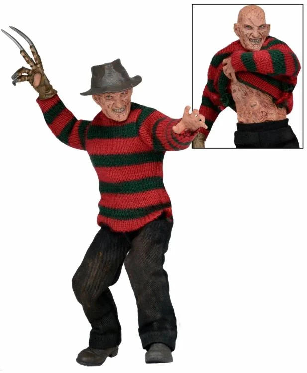 Freddy Krueger Nightmare on Elm Street 3 Dream Warriors 8-Inch Clothed Action Figure - Horror Movie Collectible for Fans & Halloween Decor