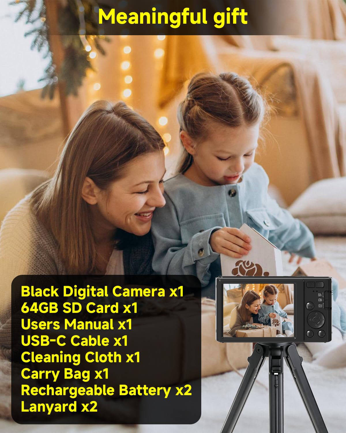 4K Digital Camera with 32GB SD Card - Ultra HD Video & Photo Camera for Vlogging, Travel, and Outdoor Adventures