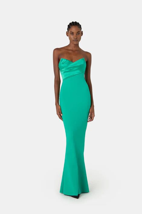 Bairei Strapless Jersey Column Gown - Elegant Formal Evening Dress for Prom, Wedding & Special Occasions