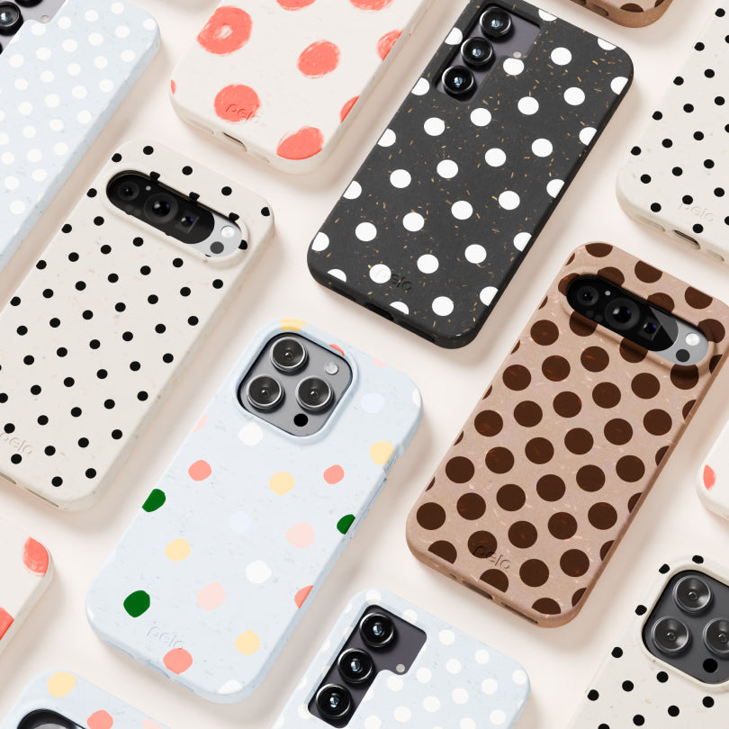 Black Polka Dot Confetti iPhone 13 Pro Max Case - Trendy Protective Phone Cover for Women & Men - Perfect for Parties, Travel & Everyday Use