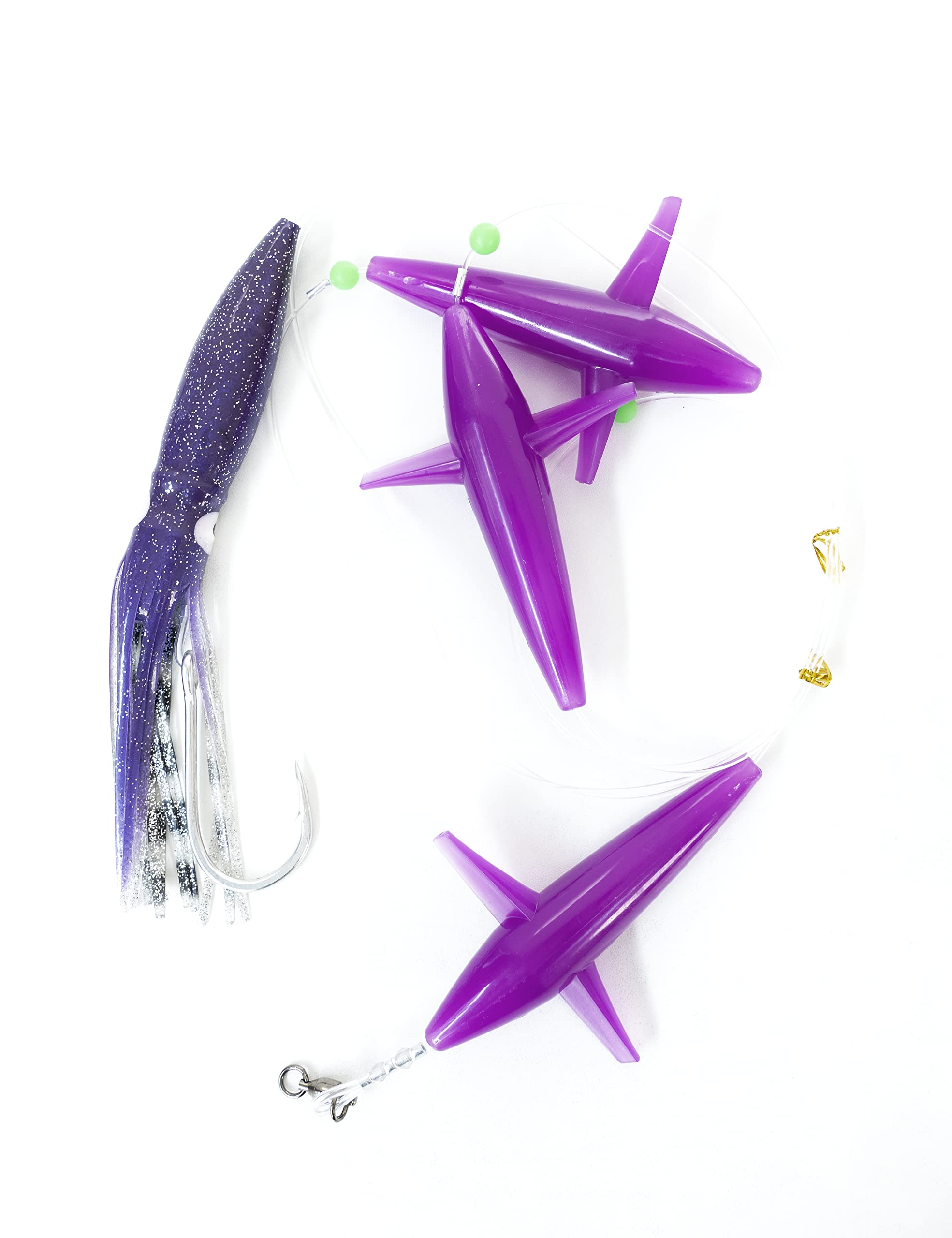 BLUEWING Fishing Daisy Chain Lures - Big Game Trolling Teasers for Marlin, Sailfish & Tuna - Squid & Bird Design Saltwater Fishing Lures - Perfect for Offshore Deep Sea Fishing Trips