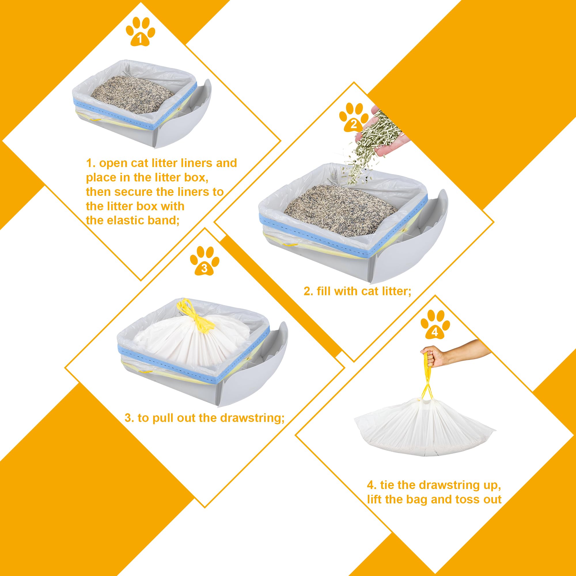 60 Count Heavy Duty Cat Litter Box Liners for Litter Robot 4 & 3 - 26.5