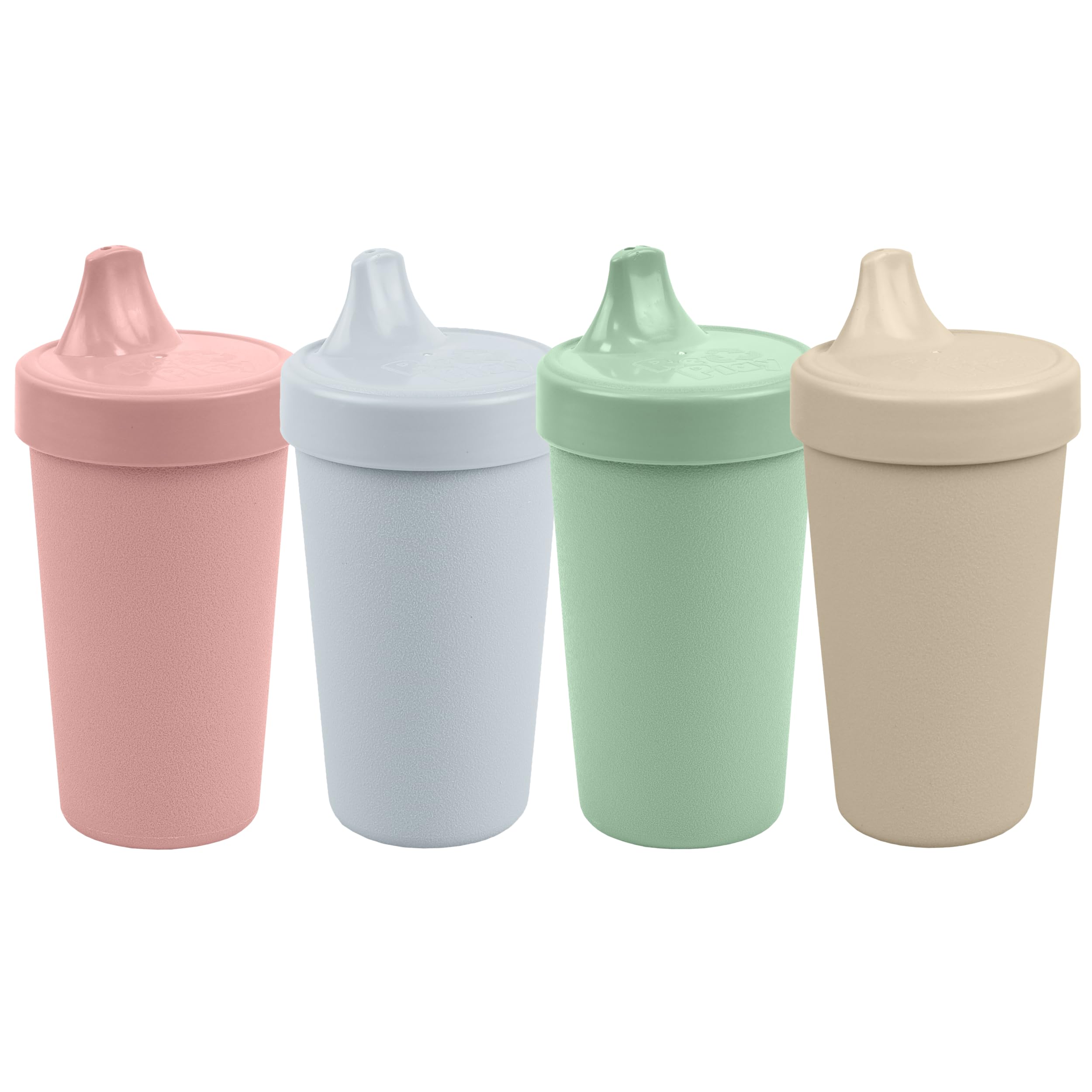 Re-Play USA Made 10 Oz Toddler Sippy Cups, Pack of 4 - BPA-Free Spill Proof Kids Cups for 1-3 Year Olds | Dishwasher & Microwave Safe | Hard Spout Design (3.13