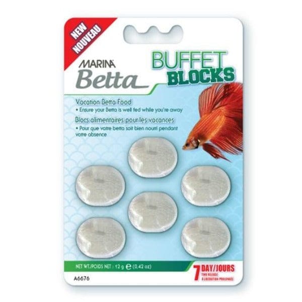 Premium Marina Betta Buffet Blocks - Nutritious Fish Food for Betta Fish | Ideal for Feeding & Enhancing Color in Home Aquariums