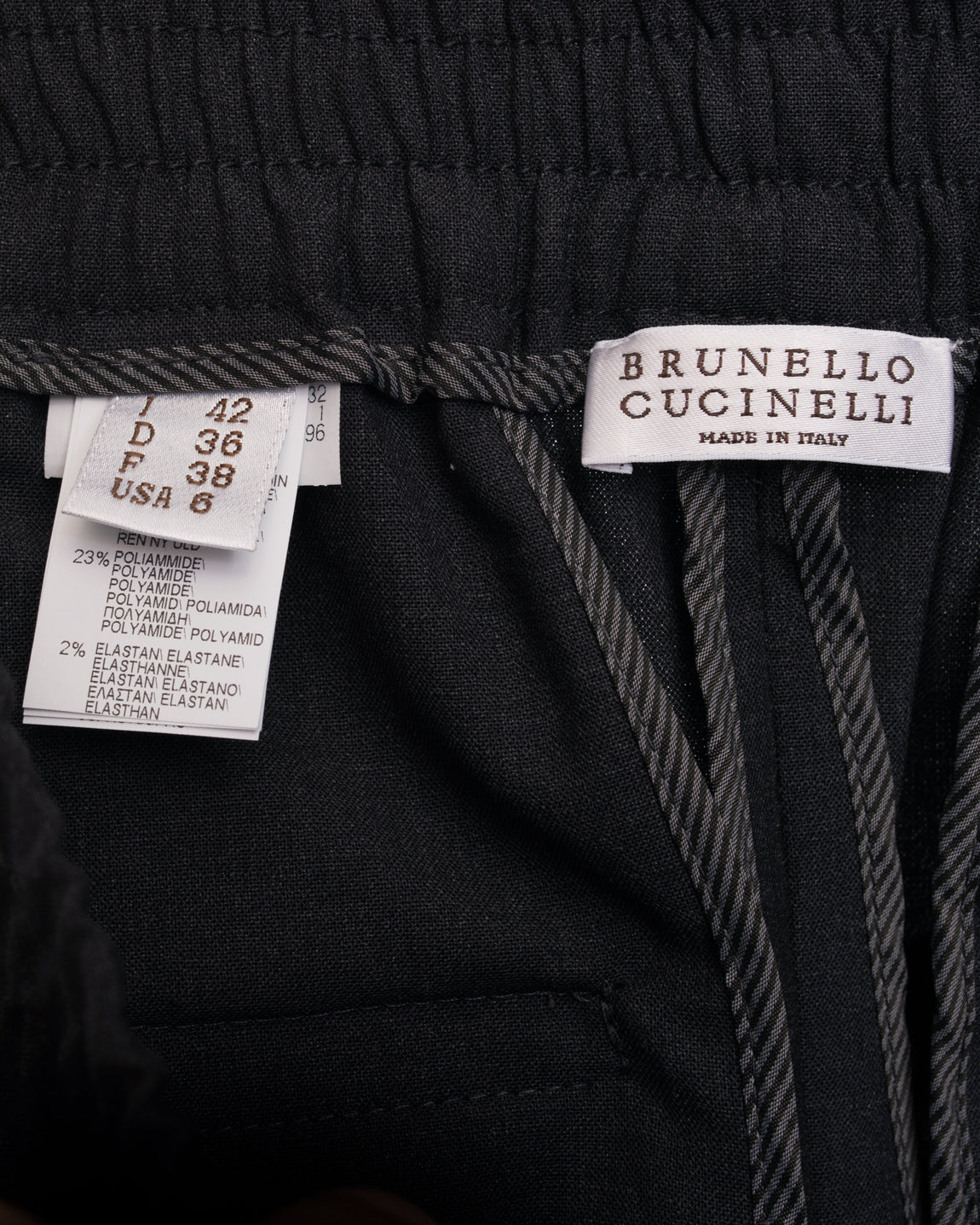 Brunello Cucinelli Men's Charcoal Grey Dress Pants with Satin Trim - Premium Formal Trousers for Business & Evening Events