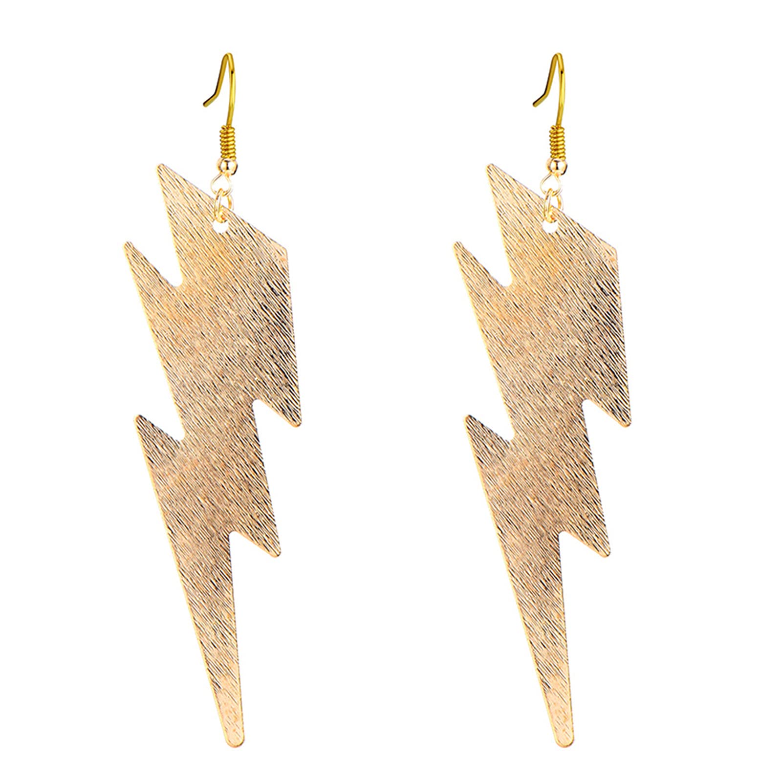 Delicate Matte Filigree Lightning Bolt Earrings for Women - Oversized Gold & Silver Plated Dangle Drop Jewelry - Perfect for Parties, Weddings & Boho Fashion