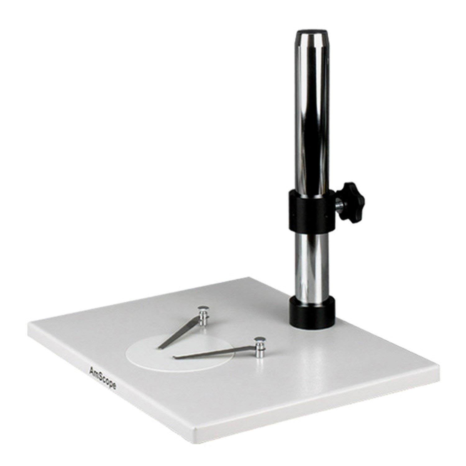 AmScope TS100 Super Large Microscope Table Stand - Professional Lab Microscope with Adjustable Height for Biology, Electronics & Jewelry Inspection - Perfect for Students, Hobbyists & Researchers