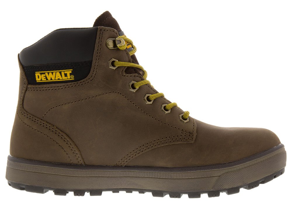 DEWALT Men's Steel Toe Safety Work Boots - Leather Construction, Palm Brown, Size 10 Wide - Durable Footwear for Construction, Warehouse & Industrial Work