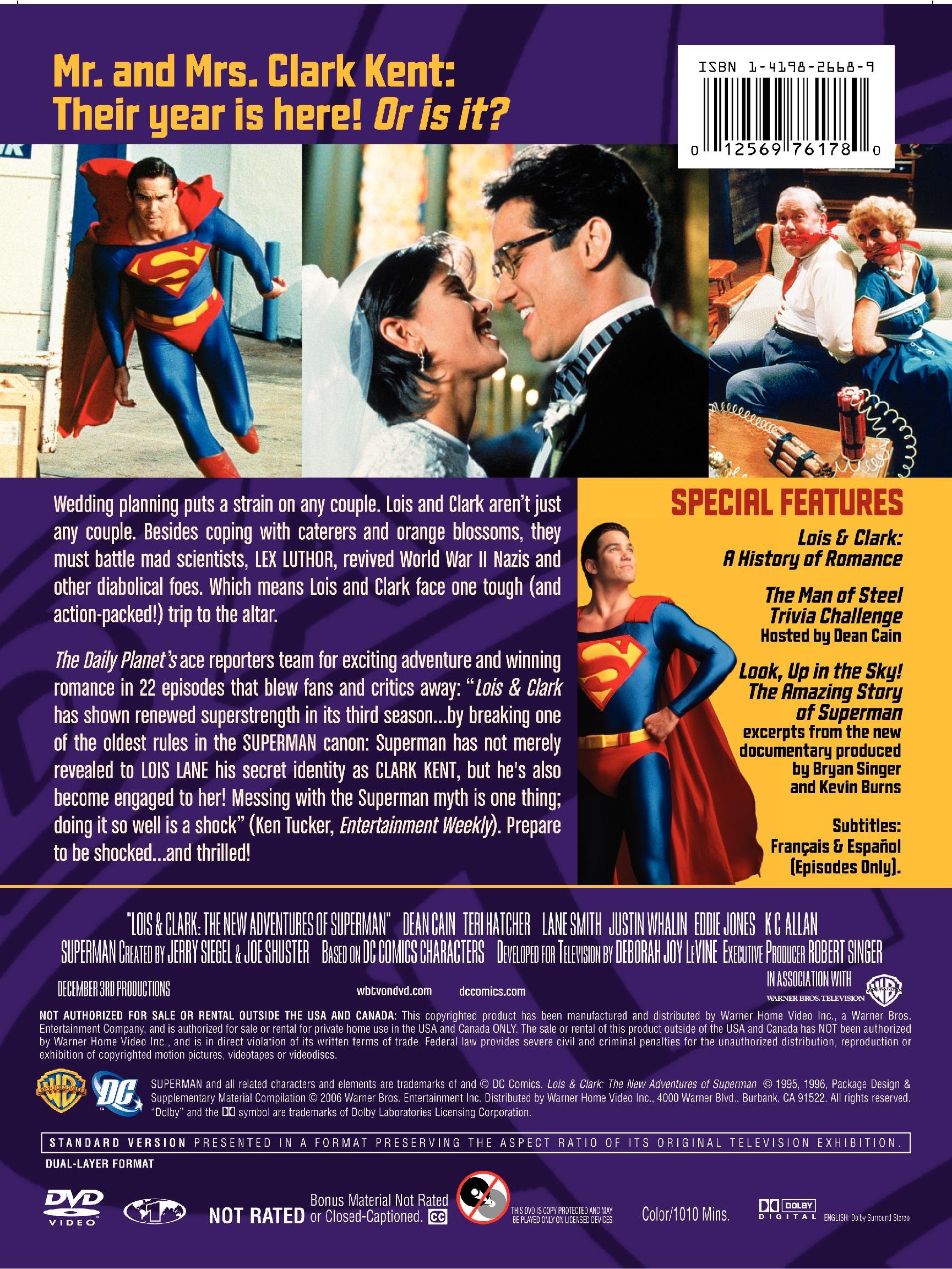 Lois & Clark: The New Adventures of Superman Season 3 DVD - Complete Episodes | Superhero Action Series for Adults & Teens | Perfect for Movie Nights & Superman Fans Collection