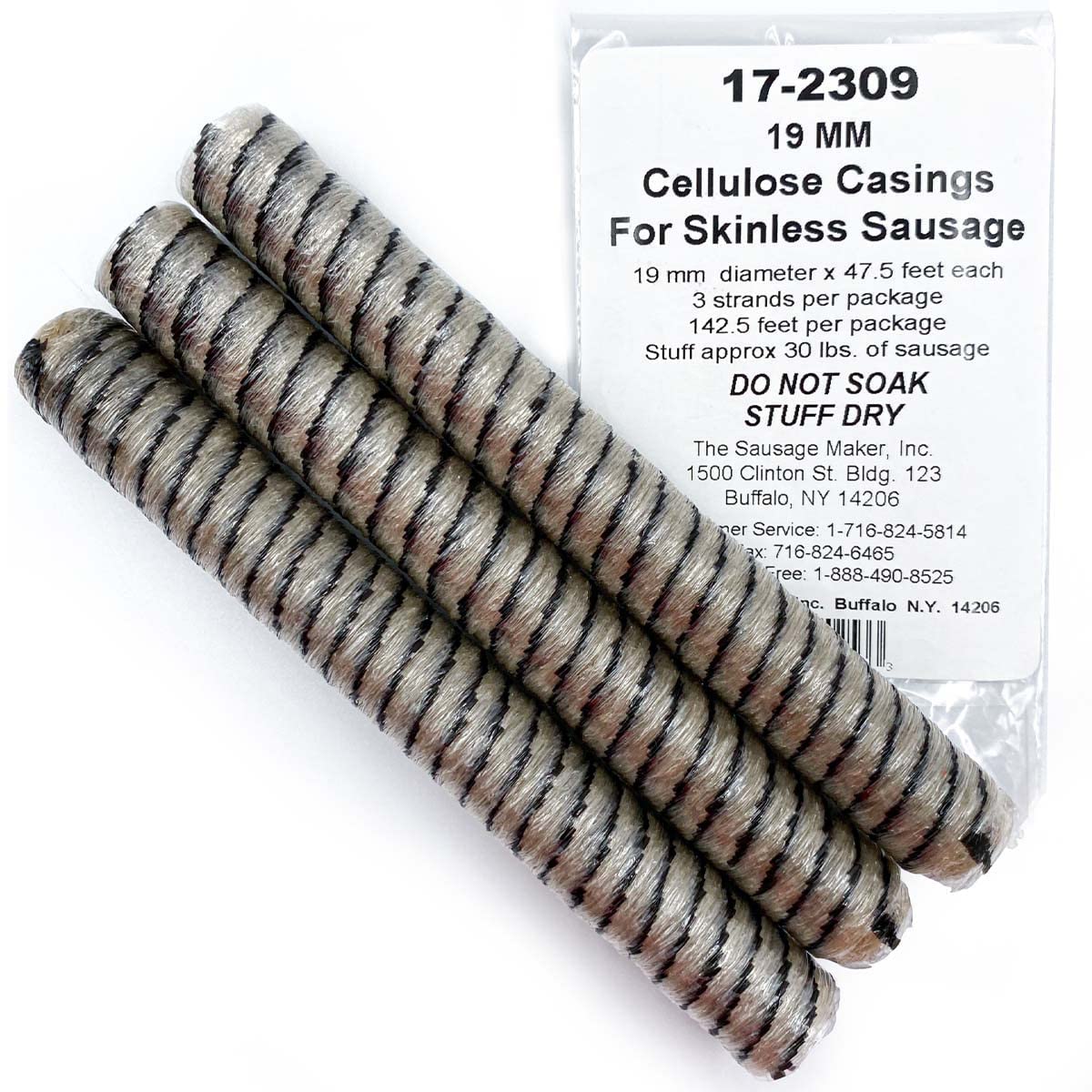 Premium Cellulose Sausage Casings 19mm (3/4