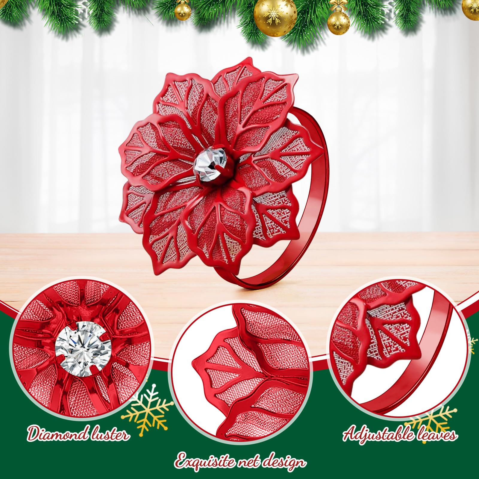 50-Piece Matte Reef Charger Plate Set with Ruffled Rim & Hollow-Out Flower Napkin Rings - 13