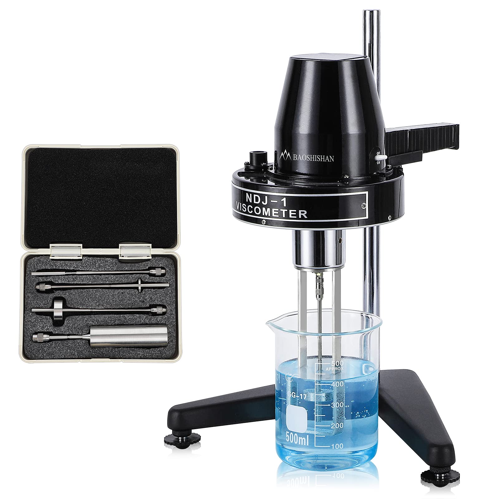 BAOSHISHAN NDJ-1 Rotary Viscometer - Digital Viscosity Tester for Newtonian Liquids (10-100,000mPa·s) | Lab & Industrial Fluid Viscosity Measurement for Paints, Oils, Cosmetics & Chemical Solutions