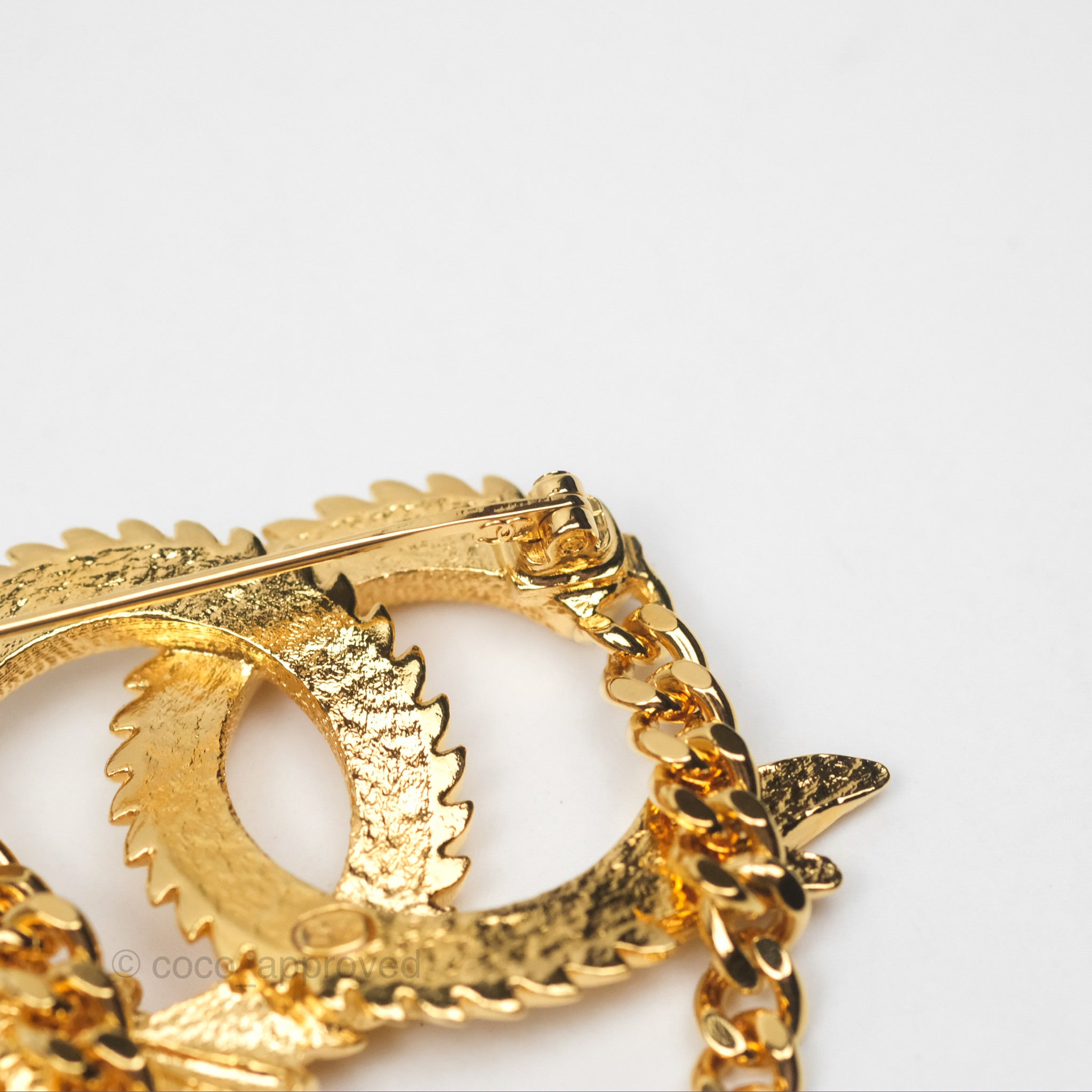 Chanel CC Dragon Chinese New Year Edition Gold Tone Brooch Pin - Luxury Fashion Accessory for Women, Holiday Gift & Special Occasions