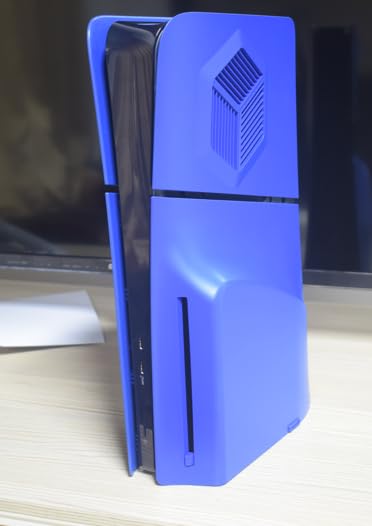 Koiiko PS5 Slim Disc Edition Replacement Faceplates & Anti-Scratch Anti-Dust Cover - Blue | Customizable Protective Shell for Gaming Console | Perfect for Home Entertainment & Game Room Decor