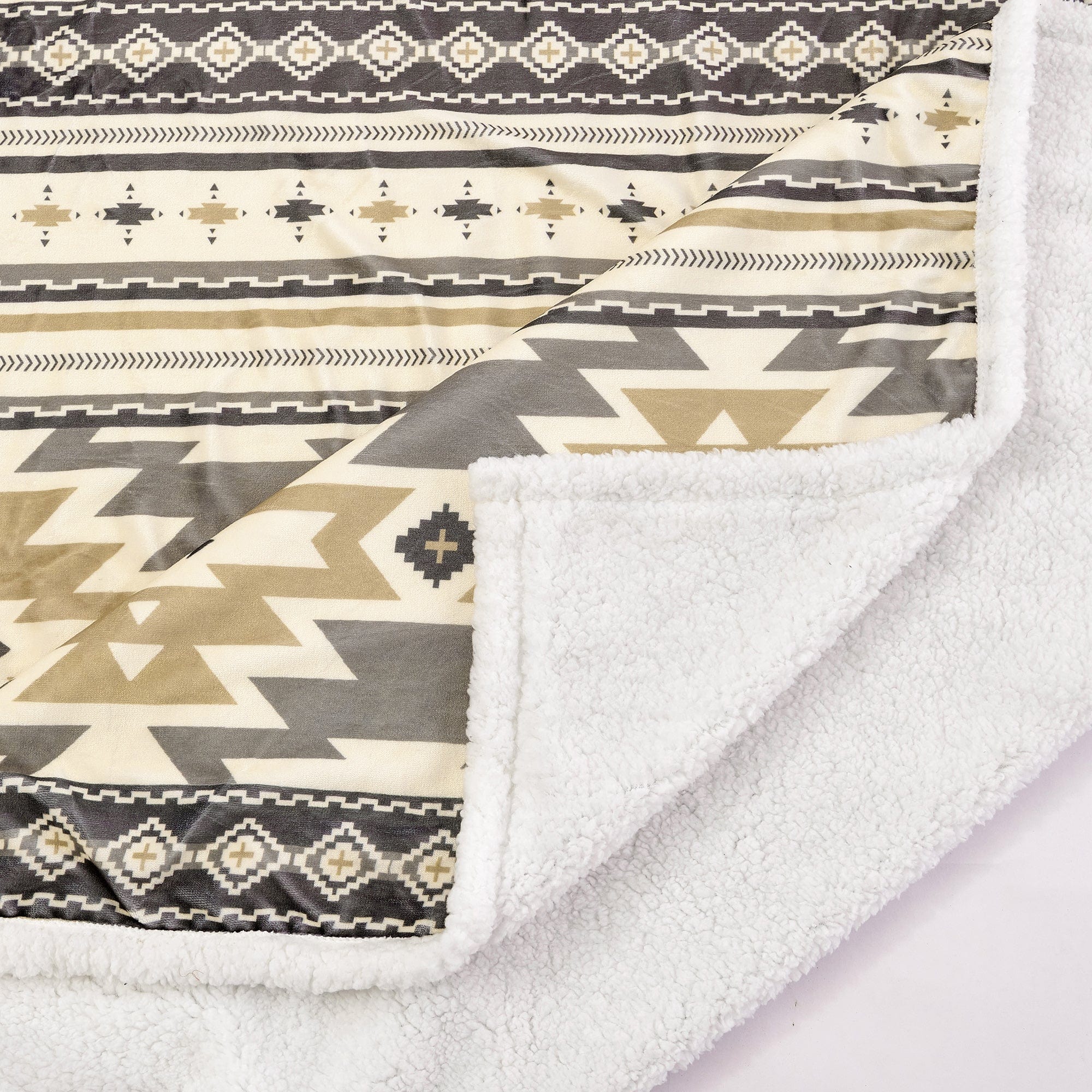 Desert Sage Campfire Sherpa Throw Blanket - Ultra Soft Warm Flannel Fleece for Cozy Indoor/Outdoor Use - Perfect for Camping, Picnics, Sofa & Bed
