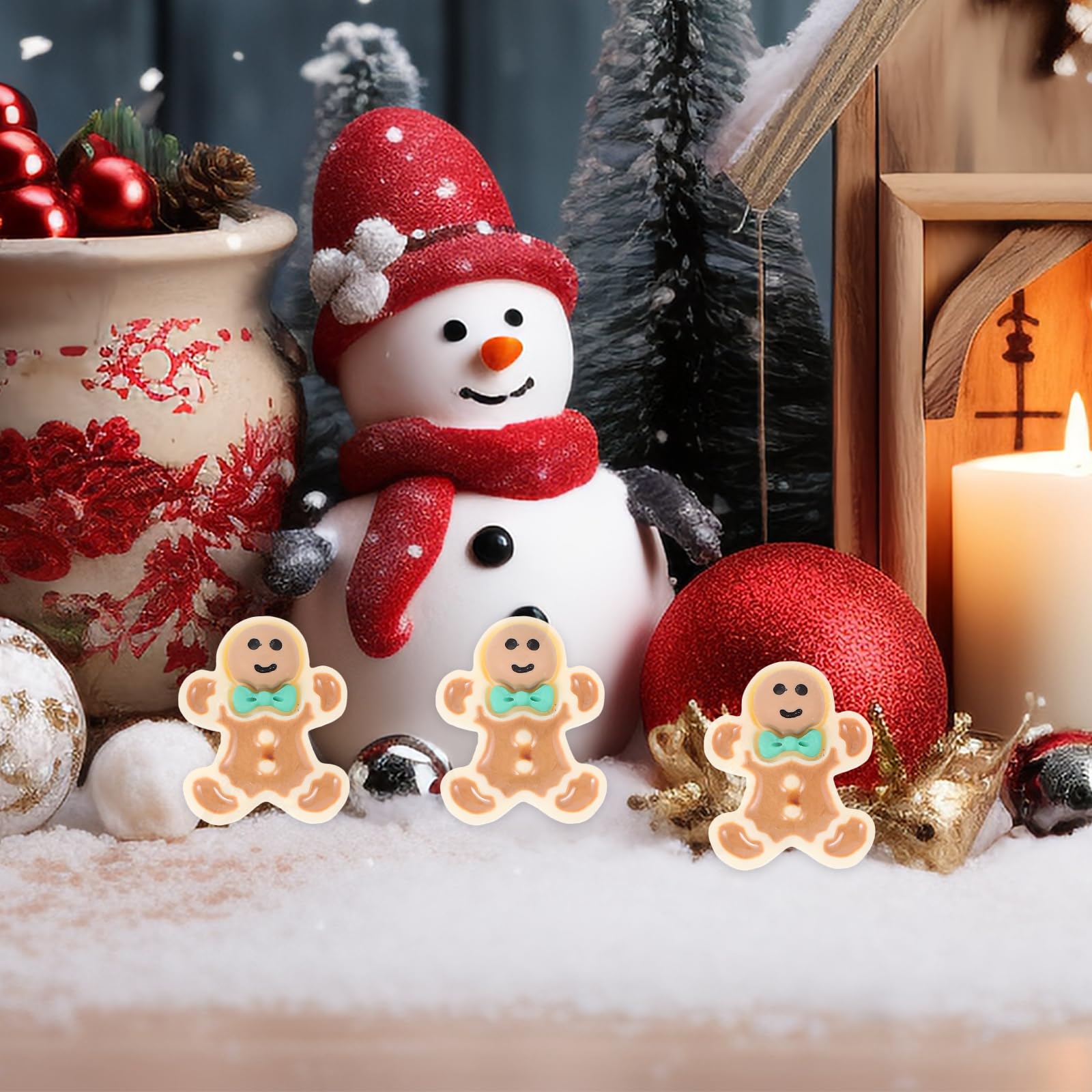 NUOBESTY 40pcs Resin Gingerbread Man Ornaments - Christmas Tree Decorations, DIY Crafts, Phone Case & Keychain Accessories - Perfect for Holiday Decor, Gift Giving, and Festive Home Party Scenes