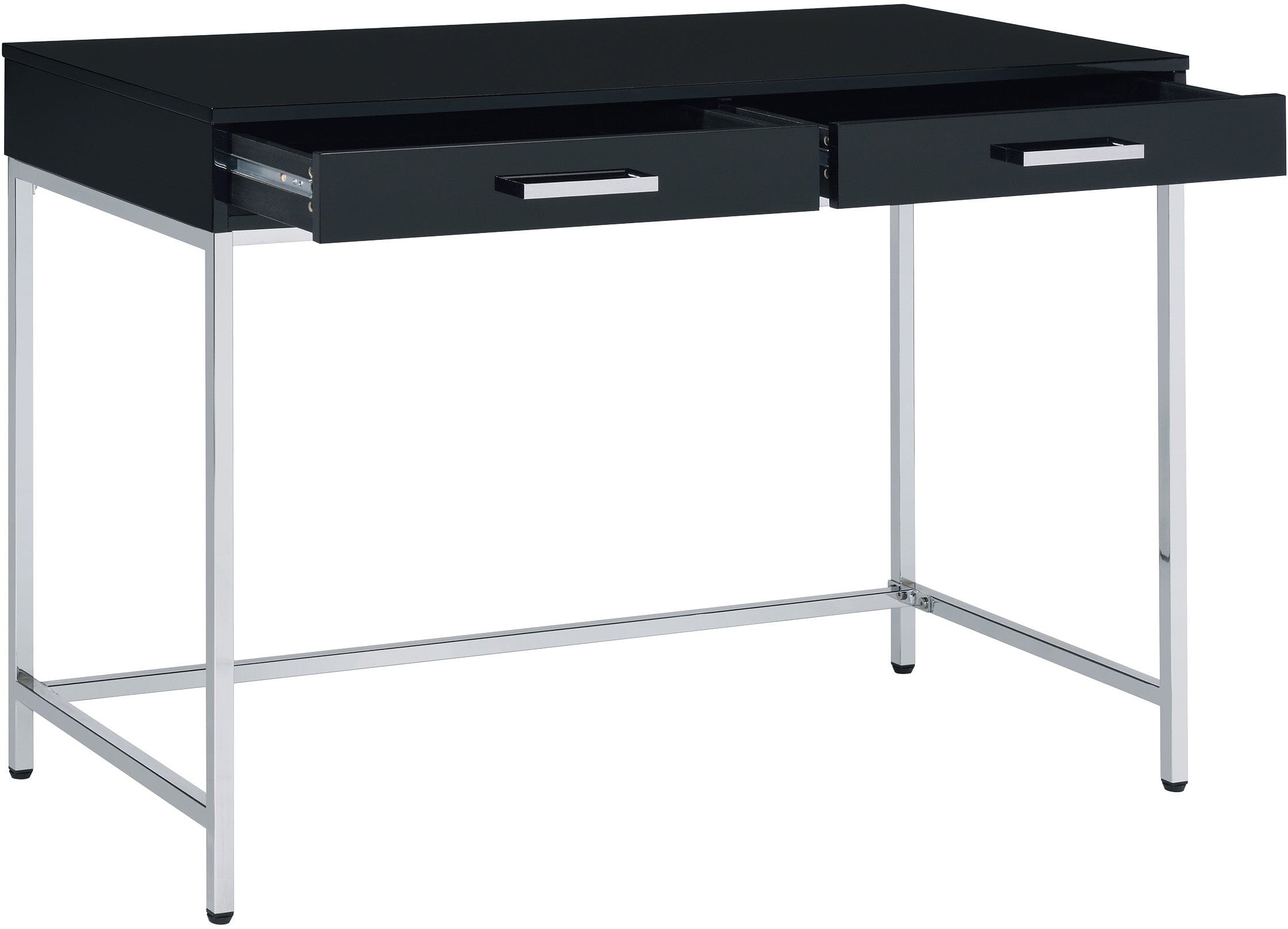 Office Star Vivos Black Writing Desk [VIV43] - Modern Home Office Desk for Work & Study, Compact Computer Desk with Durable Metal Frame, Perfect for Small Spaces & Apartments