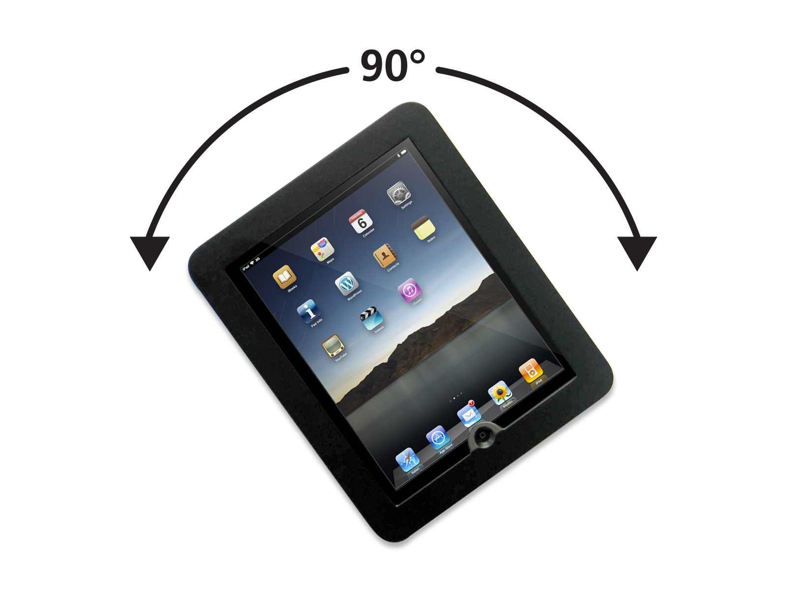 Maclocks 535RWMB Black Executive Enclosure with Rotating Wall Mount for iPad 2/3/4, iPad Air & Air 2 - Secure iPad Stand for Retail, Office & Home Use