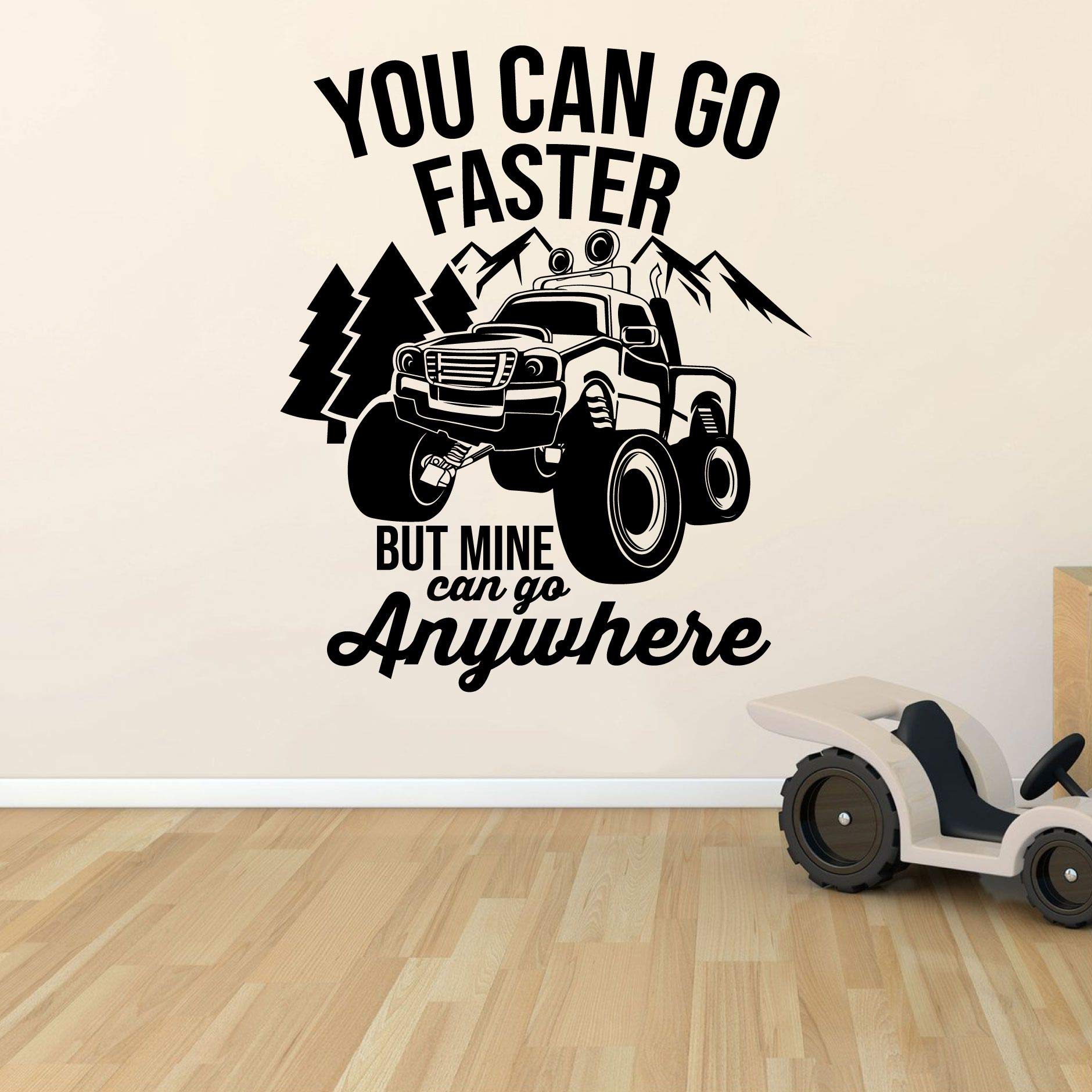 Monster Truck Toy Car Wall Decal - 20x18 Inch Vinyl Sticker Art for Kids Room, Bedroom, Nursery & Kindergarten - Fun Home Decor for Boys & Girls - Perfect for Playrooms, Dorm Rooms & Party Decorations